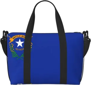Nevada State Flag print Womens travel bags, weekender carry on for women, sports Gym Bag, Overnight Carry on Bag