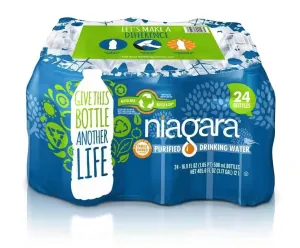 Niagara 16.9 fl oz Purified Drinking Water Bottles (24-Pack), BPA-Free Eco-Air Bottles, Reverse Osmosis & Micron Filtration, Great Tasting Hydration, Recyclable Bottled Water for Home & Office