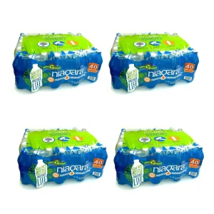 Niagara Purified Drinking Water, 16.9 fl oz Bottles, 40 Count, Pack of 4