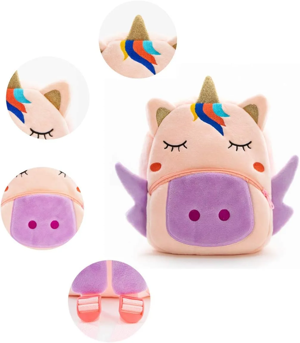 NICE CHOICE Cute Toddler Backpack Toddler Bag Plush Animal Cartoon Mini Travel Bag for Baby Girl Boy 2-6 Years(BB Unicorn)