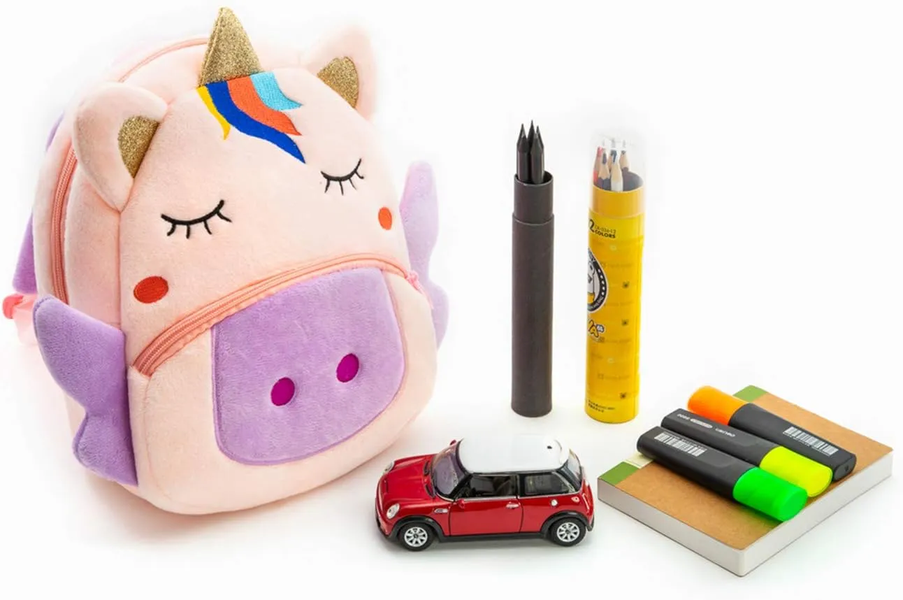 NICE CHOICE Cute Toddler Backpack Toddler Bag Plush Animal Cartoon Mini Travel Bag for Baby Girl Boy 2-6 Years(BB Unicorn)