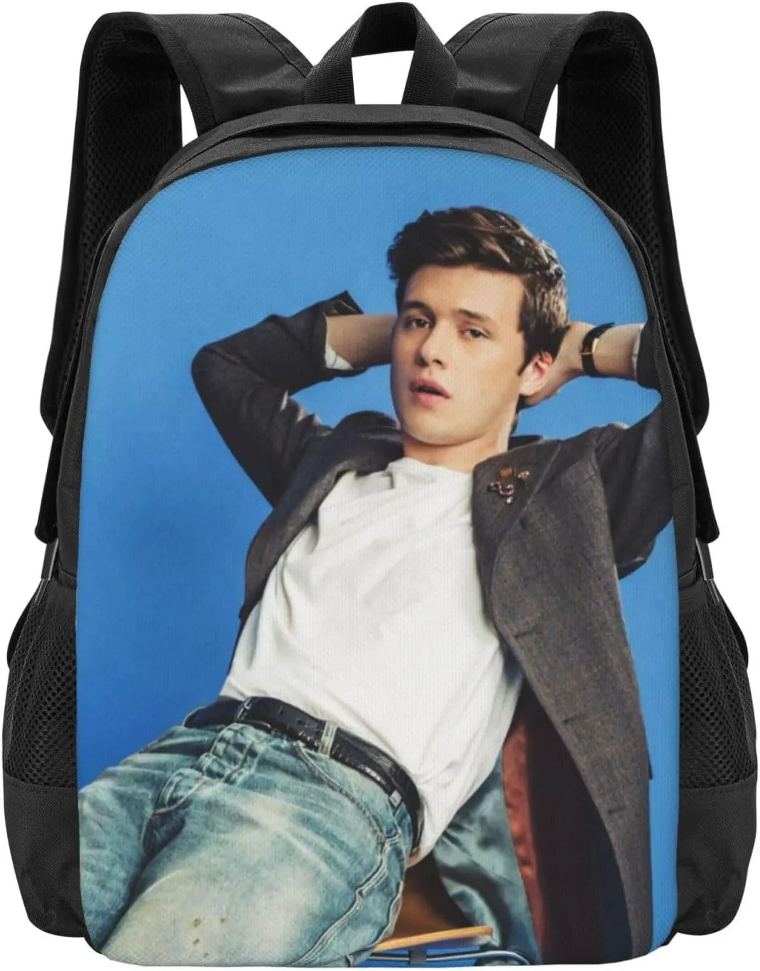 Nick Actors Robinson Backpack Laptop Computer Bag Double Shoulder Bags Casual Daypack for Travel Work Business Outdoor 15.6 Inch
