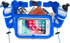 No.1 Hydration Belt by Runtasty - Premium Running Fuel Belt w/2 BPA-Free 10 oz Water Bottles, Tilt-Up Pocket w/Touchscreen-Ready Cover - Fits All iPhones, Runners Ebook & No-Bounce Design