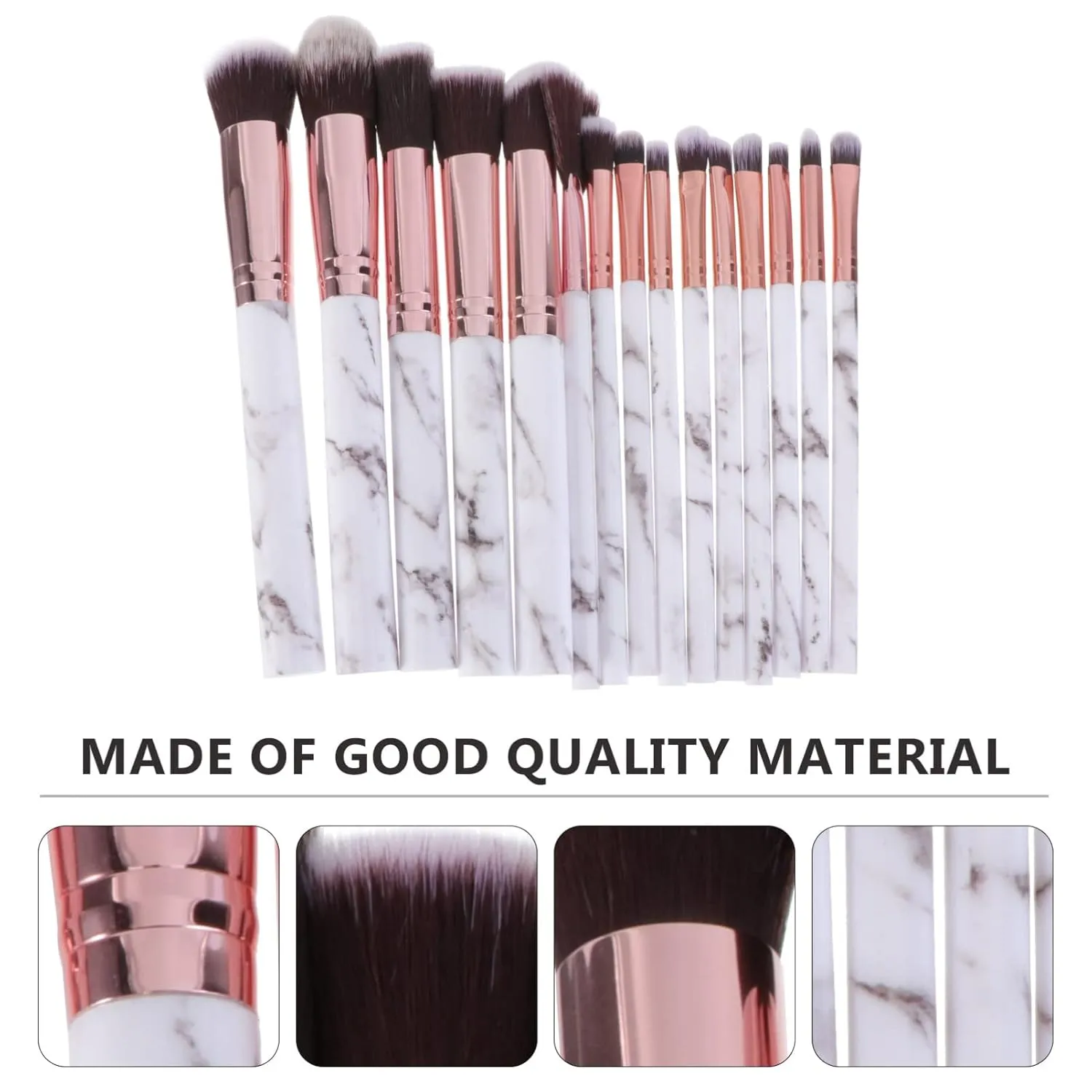 NOLITOY 45pcs Marble Makeup Brush Set Nylon Bristles Plastic Handle for Women Daily Cosmetic Tools for Application