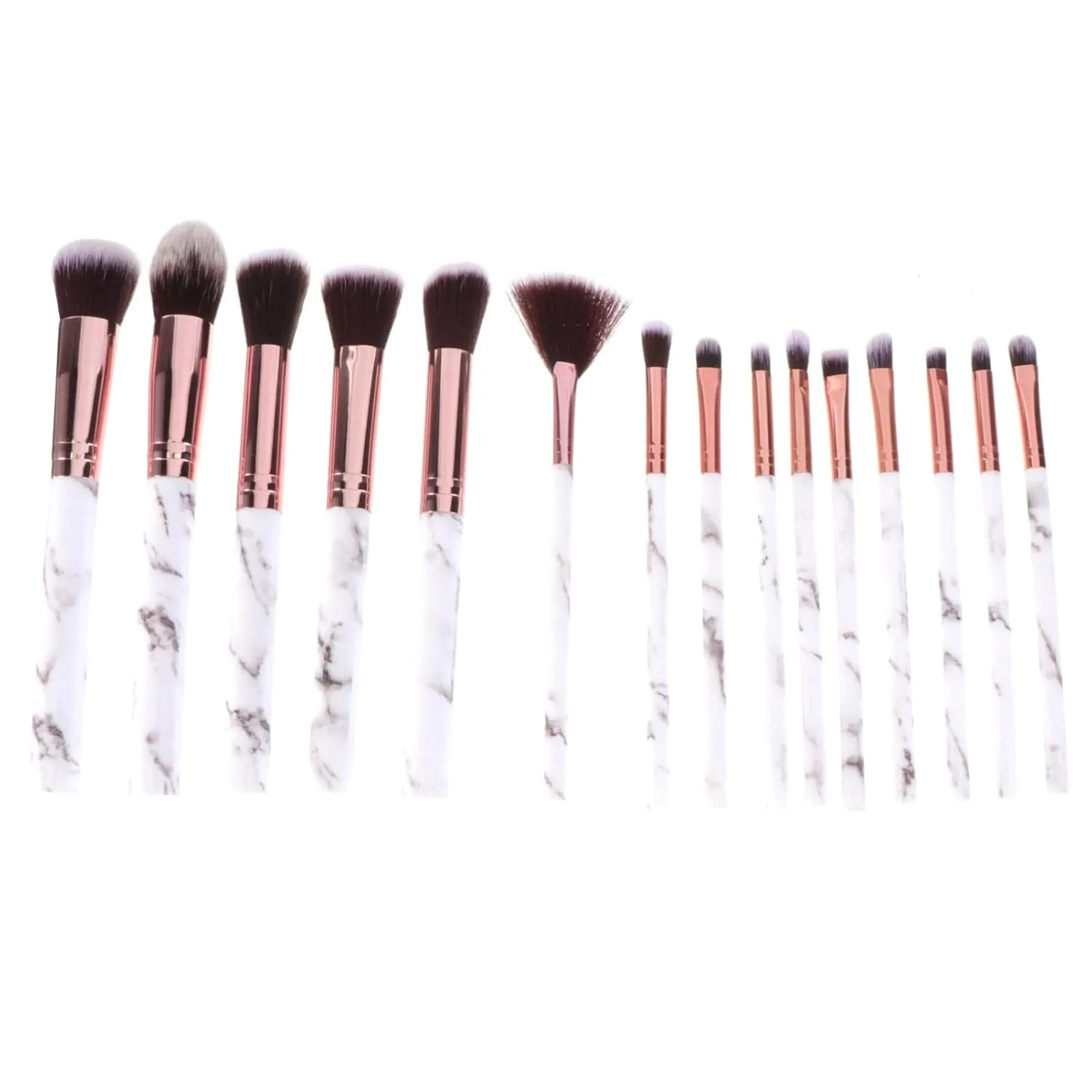 NOLITOY 45pcs Marble Makeup Brush Set Nylon Bristles Plastic Handle for Women Daily Cosmetic Tools for Application