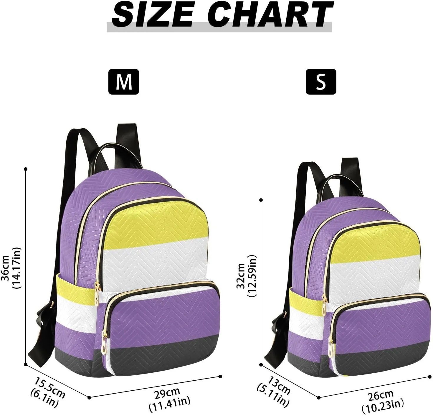Non-binary Pride Flag Mini Backpack for Women, Travel Backpack Purse Daypack Shoulder Bag for Ladies