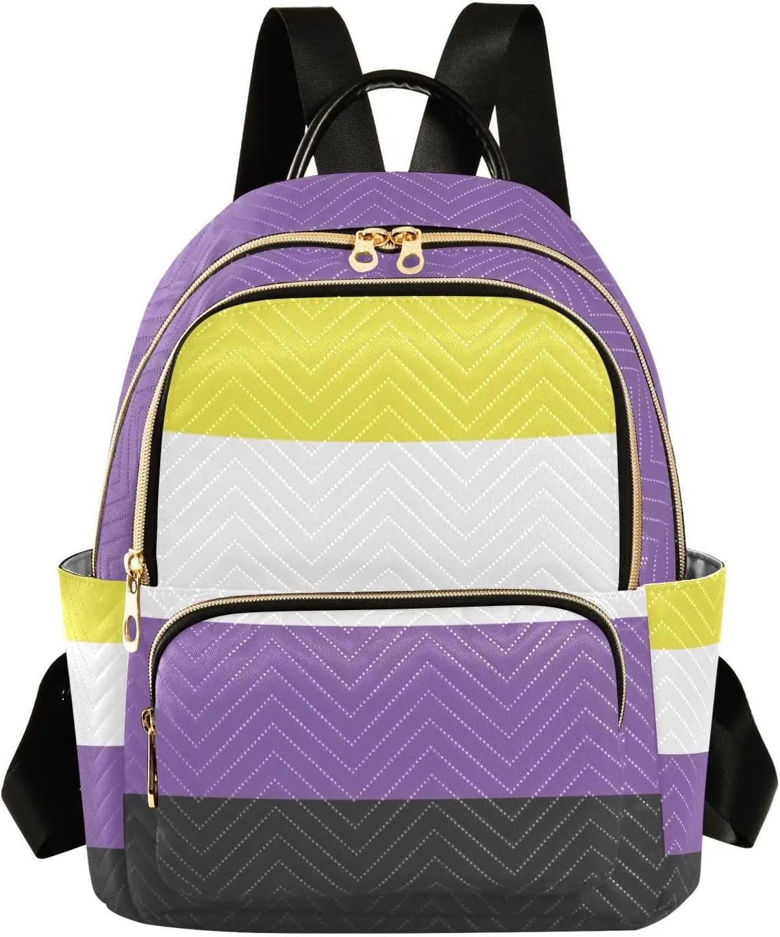 Non-binary Pride Flag Mini Backpack for Women, Travel Backpack Purse Daypack Shoulder Bag for Ladies