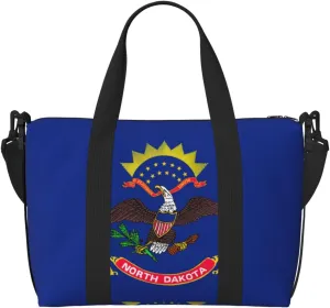 North Dakota State Flag print Travel Duffle Bag,Weekender Bags,Gym Duffel Bag,Luggage Duffle Overnight for Women Men
