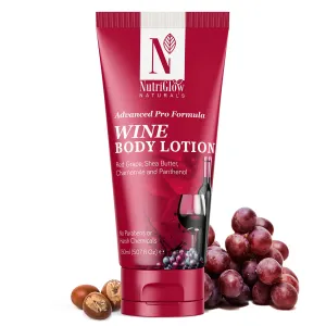 NUTRIGLOW NATURAL'S Advanced Pro Formula Wine Body Lotion for Deep Nourishment Shea Butter, Dry and Sensitive Skin, 3.5Oz