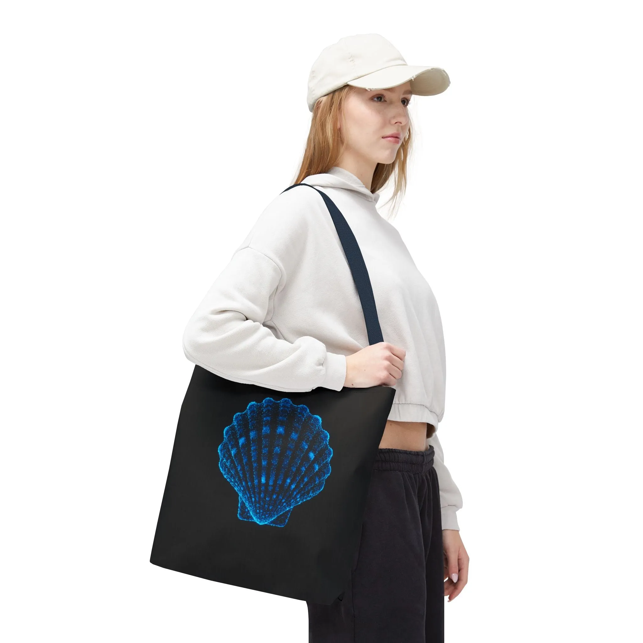 Ocean Blue Shell Tote Bag | Stylish Beach Essential | Eco-Friendly Shopping Bag