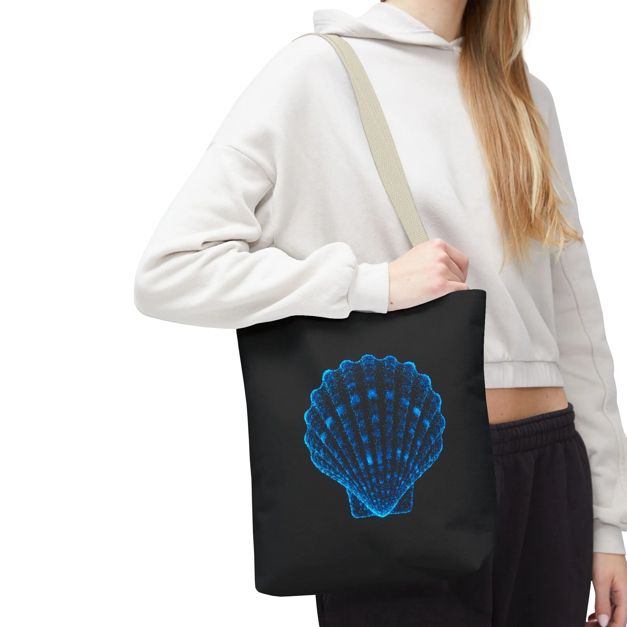 Ocean Blue Shell Tote Bag | Stylish Beach Essential | Eco-Friendly Shopping Bag