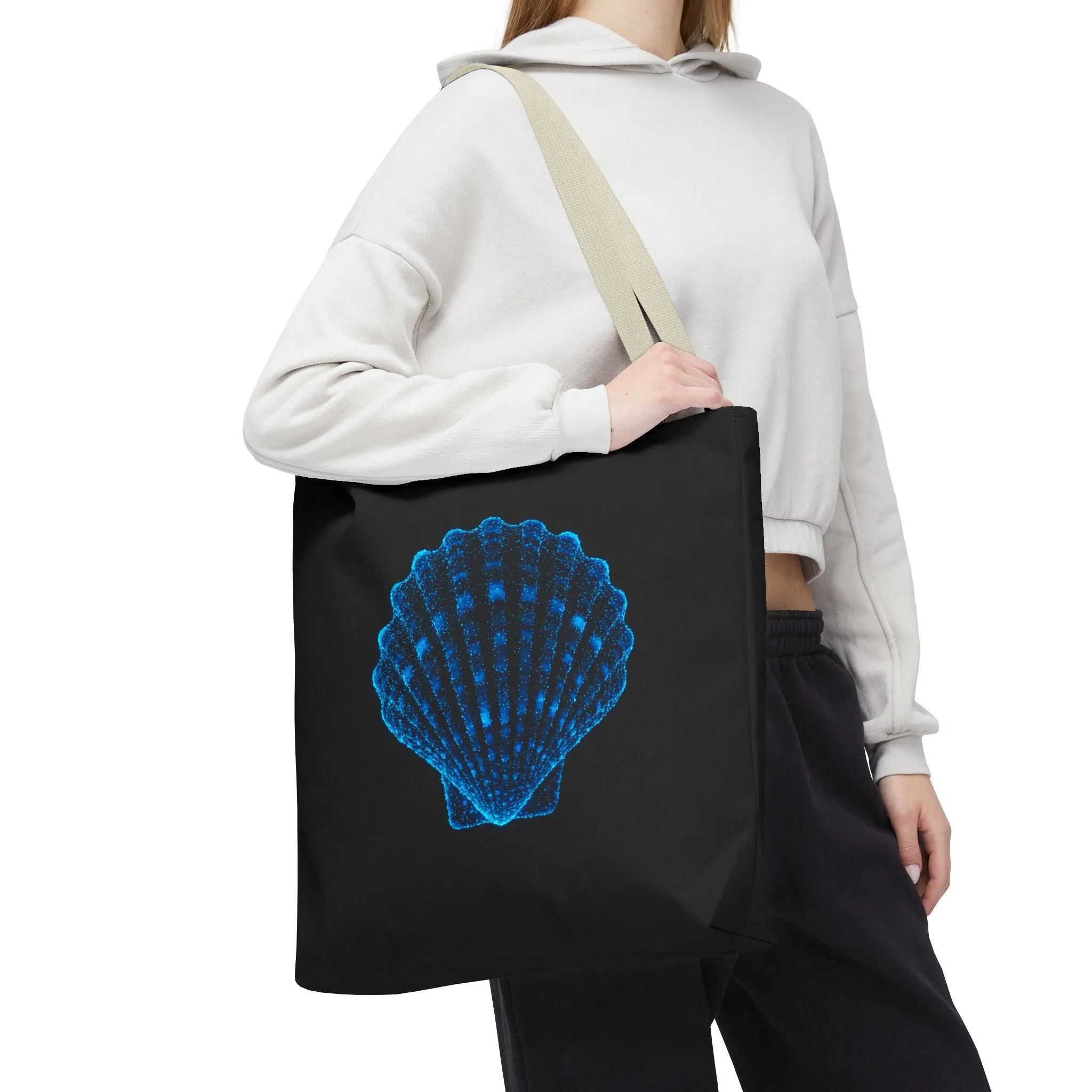 Ocean Blue Shell Tote Bag | Stylish Beach Essential | Eco-Friendly Shopping Bag