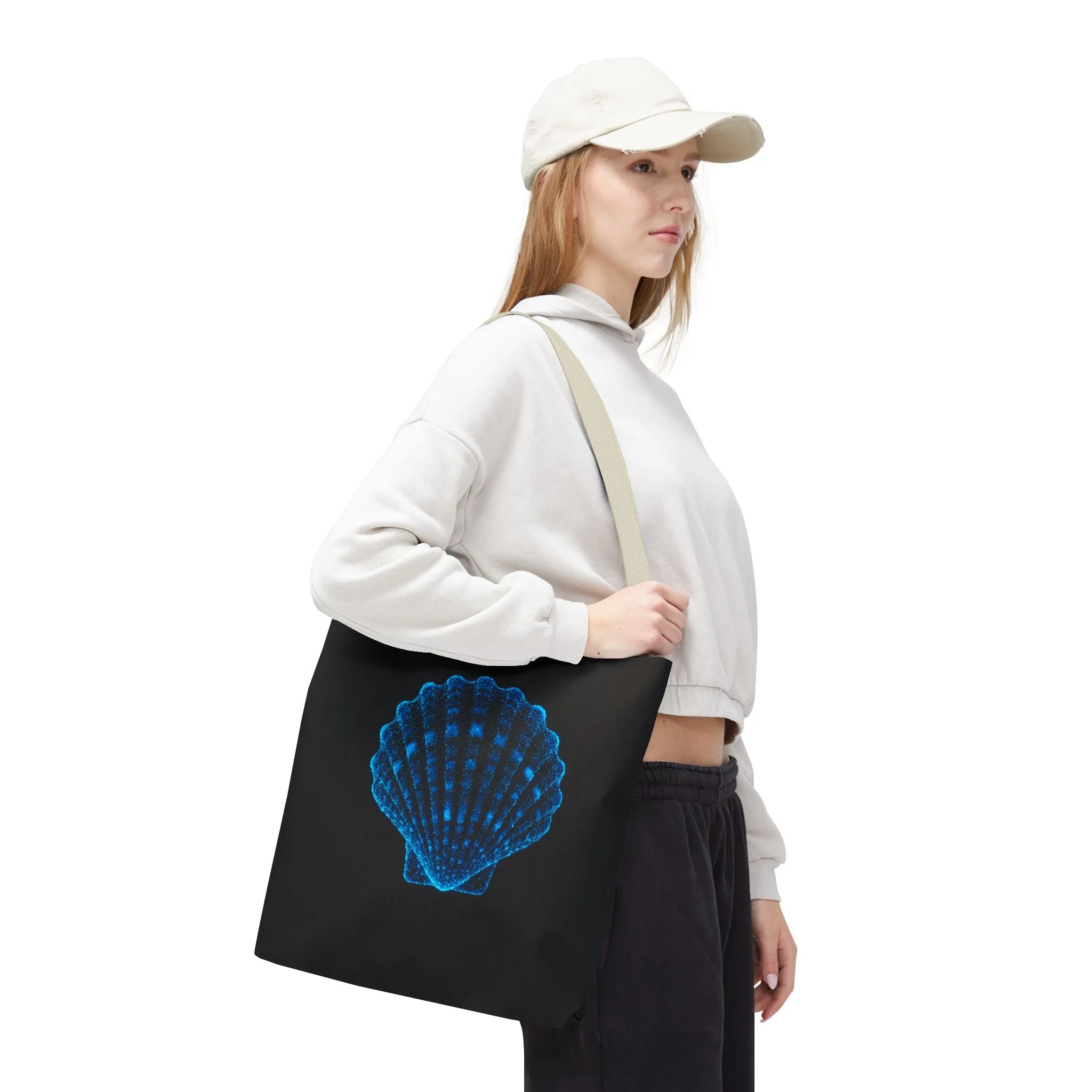 Ocean Blue Shell Tote Bag | Stylish Beach Essential | Eco-Friendly Shopping Bag