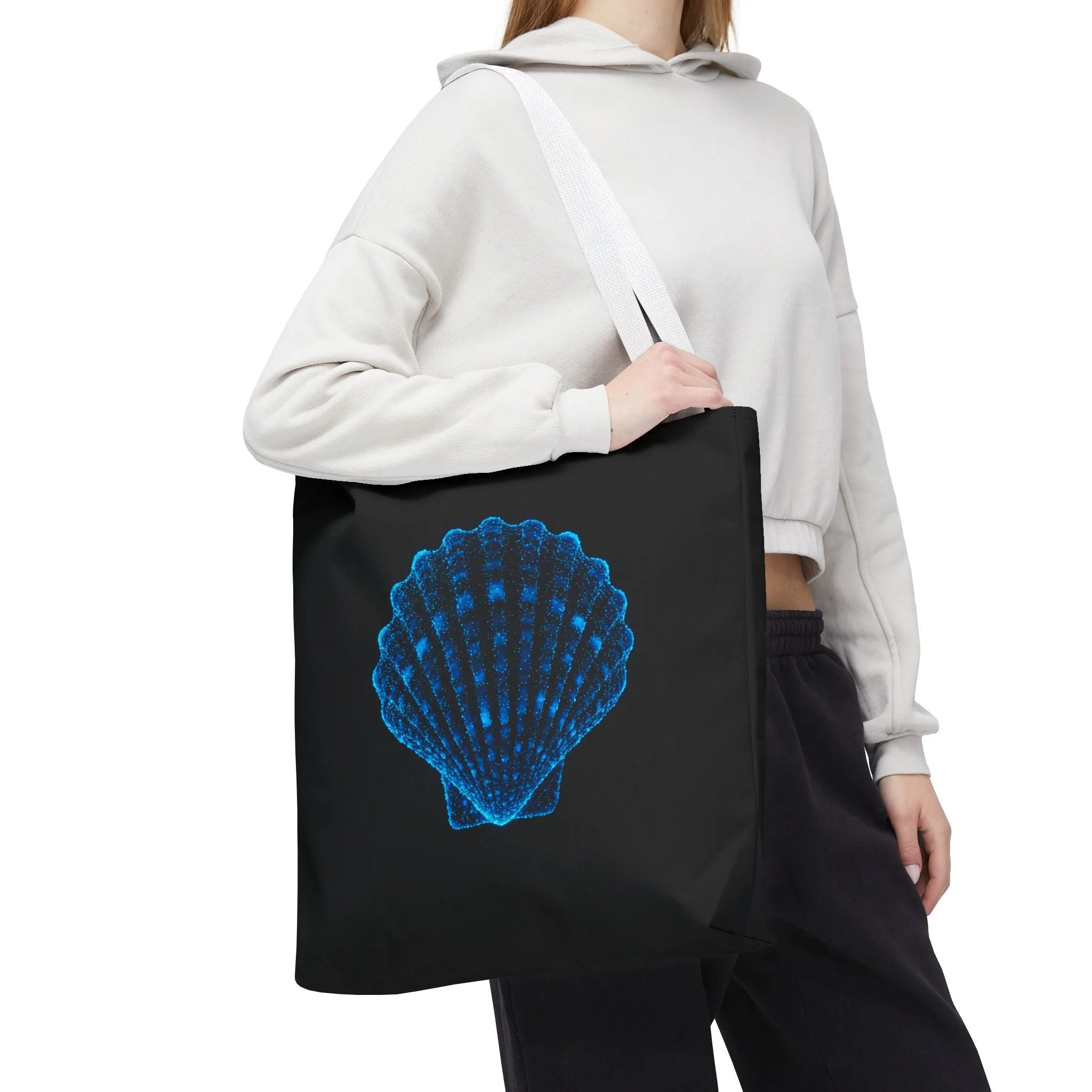 Ocean Blue Shell Tote Bag | Stylish Beach Essential | Eco-Friendly Shopping Bag