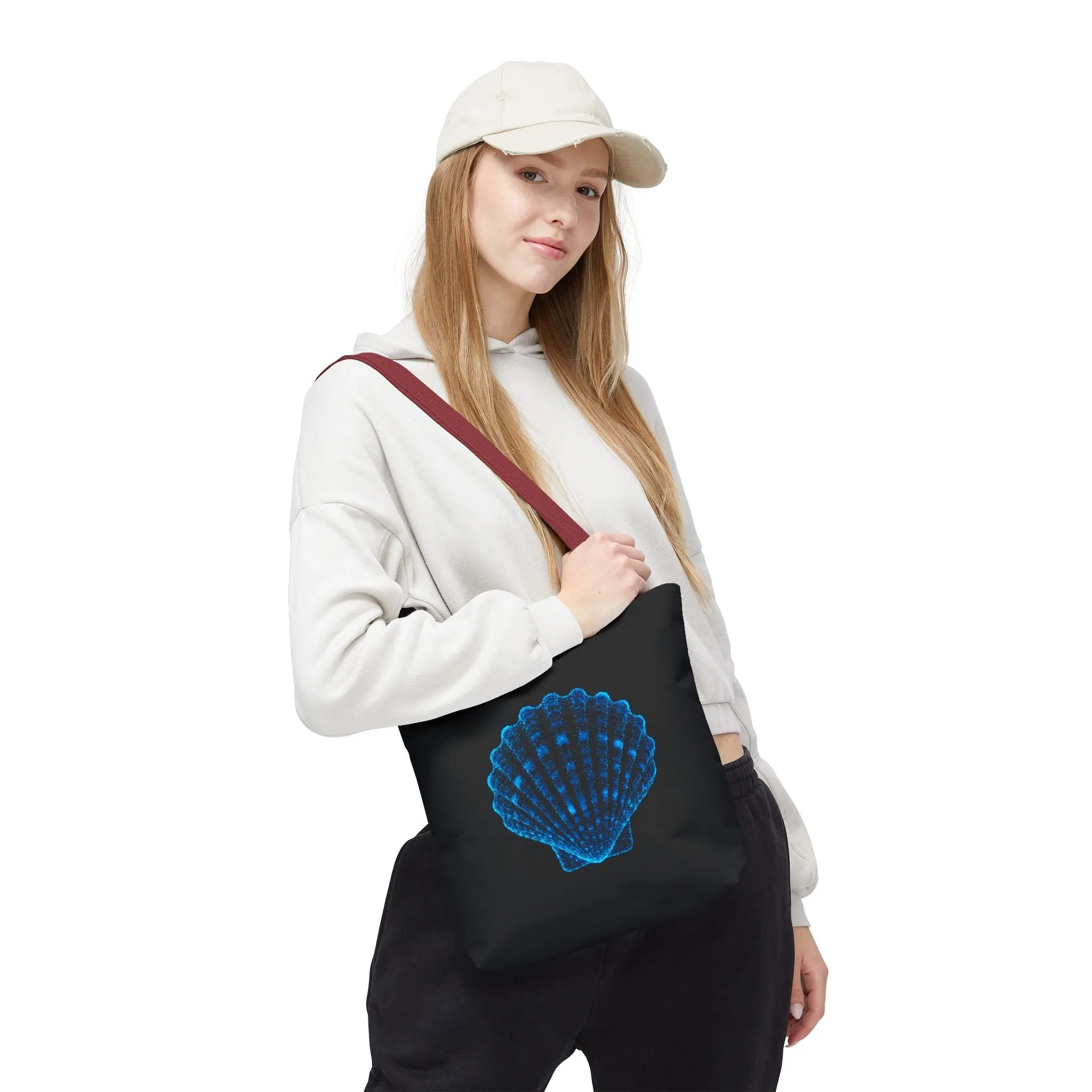 Ocean Blue Shell Tote Bag | Stylish Beach Essential | Eco-Friendly Shopping Bag