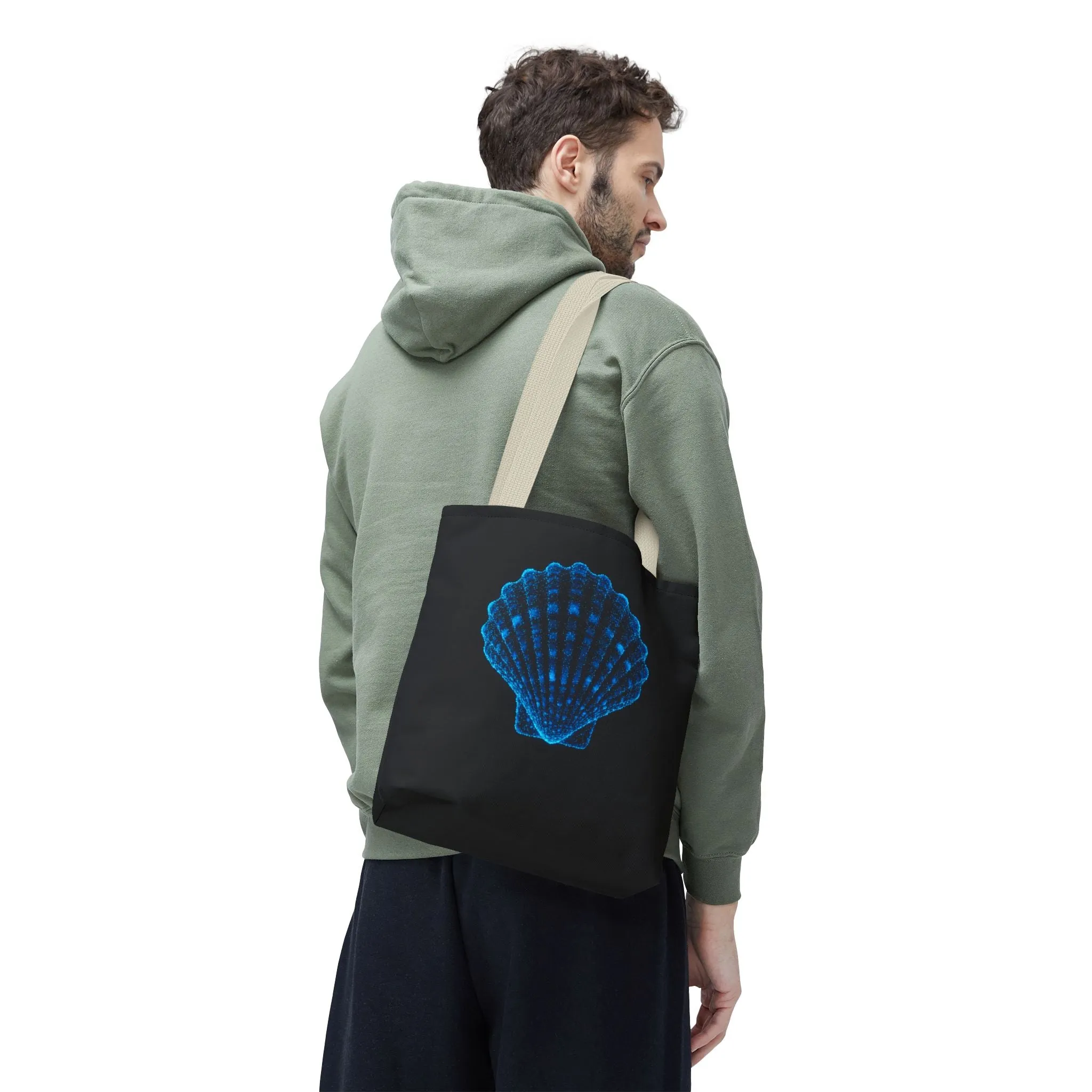 Ocean Blue Shell Tote Bag | Stylish Beach Essential | Eco-Friendly Shopping Bag
