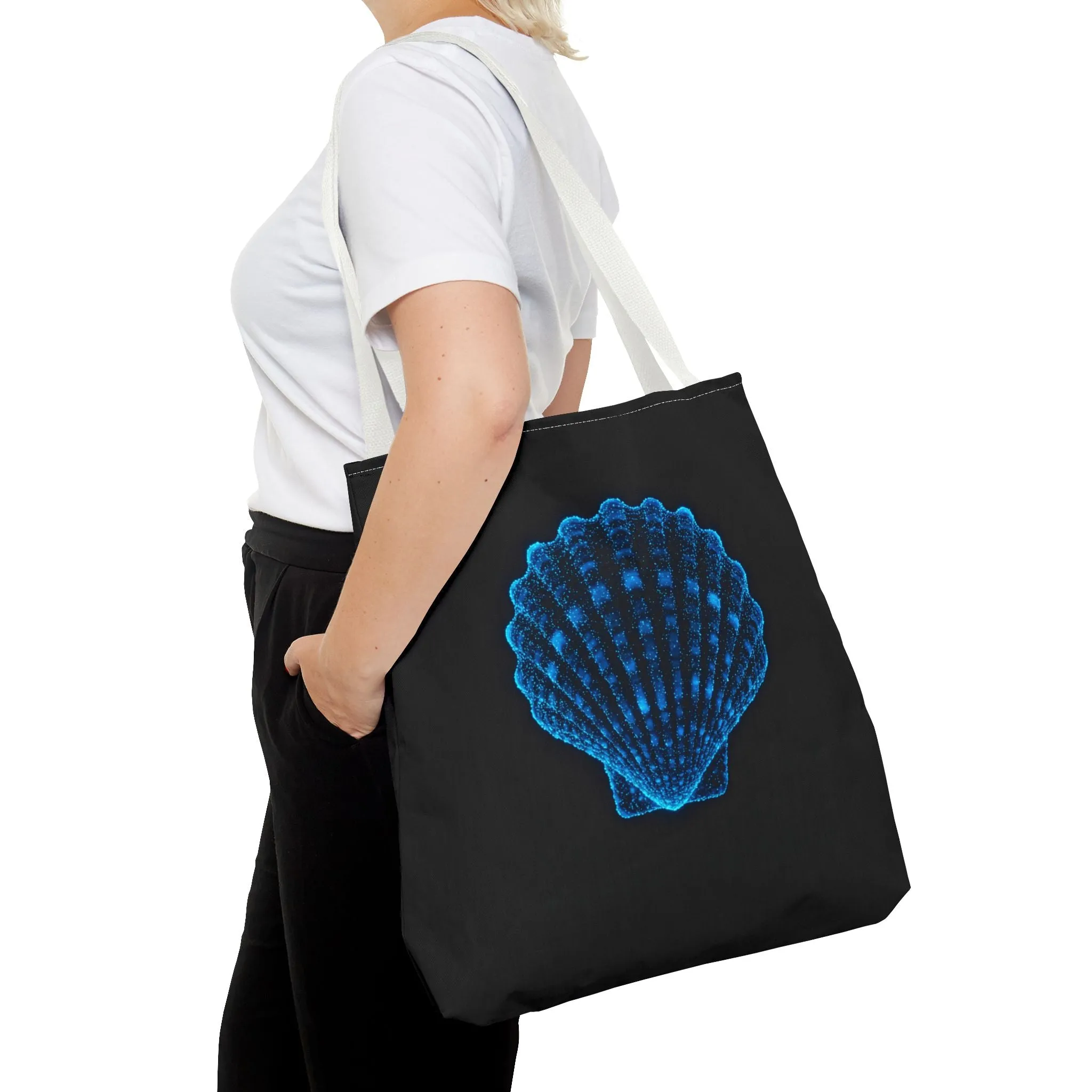 Ocean Blue Shell Tote Bag | Stylish Beach Essential | Eco-Friendly Shopping Bag
