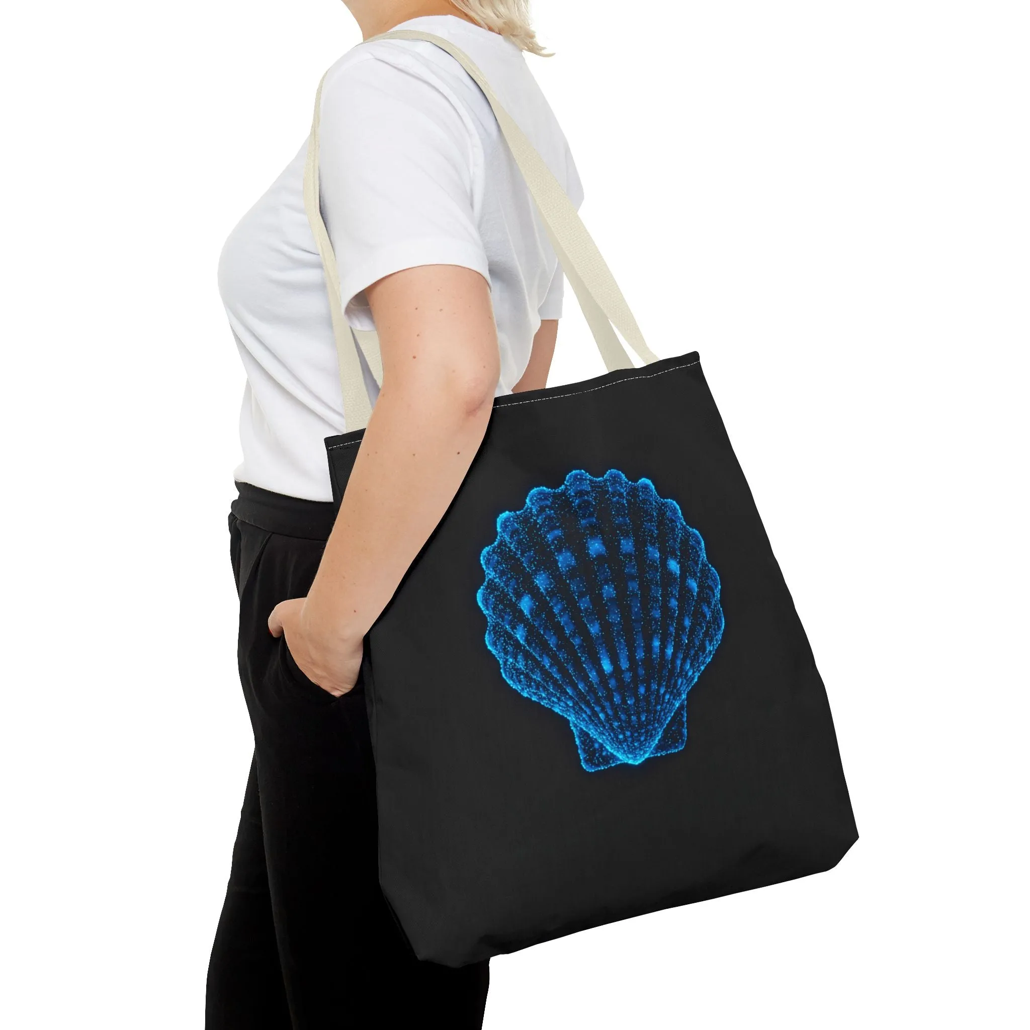 Ocean Blue Shell Tote Bag | Stylish Beach Essential | Eco-Friendly Shopping Bag