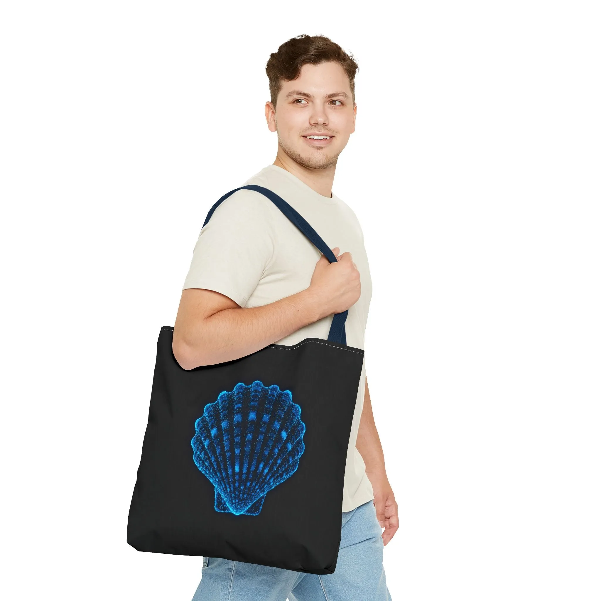 Ocean Blue Shell Tote Bag | Stylish Beach Essential | Eco-Friendly Shopping Bag