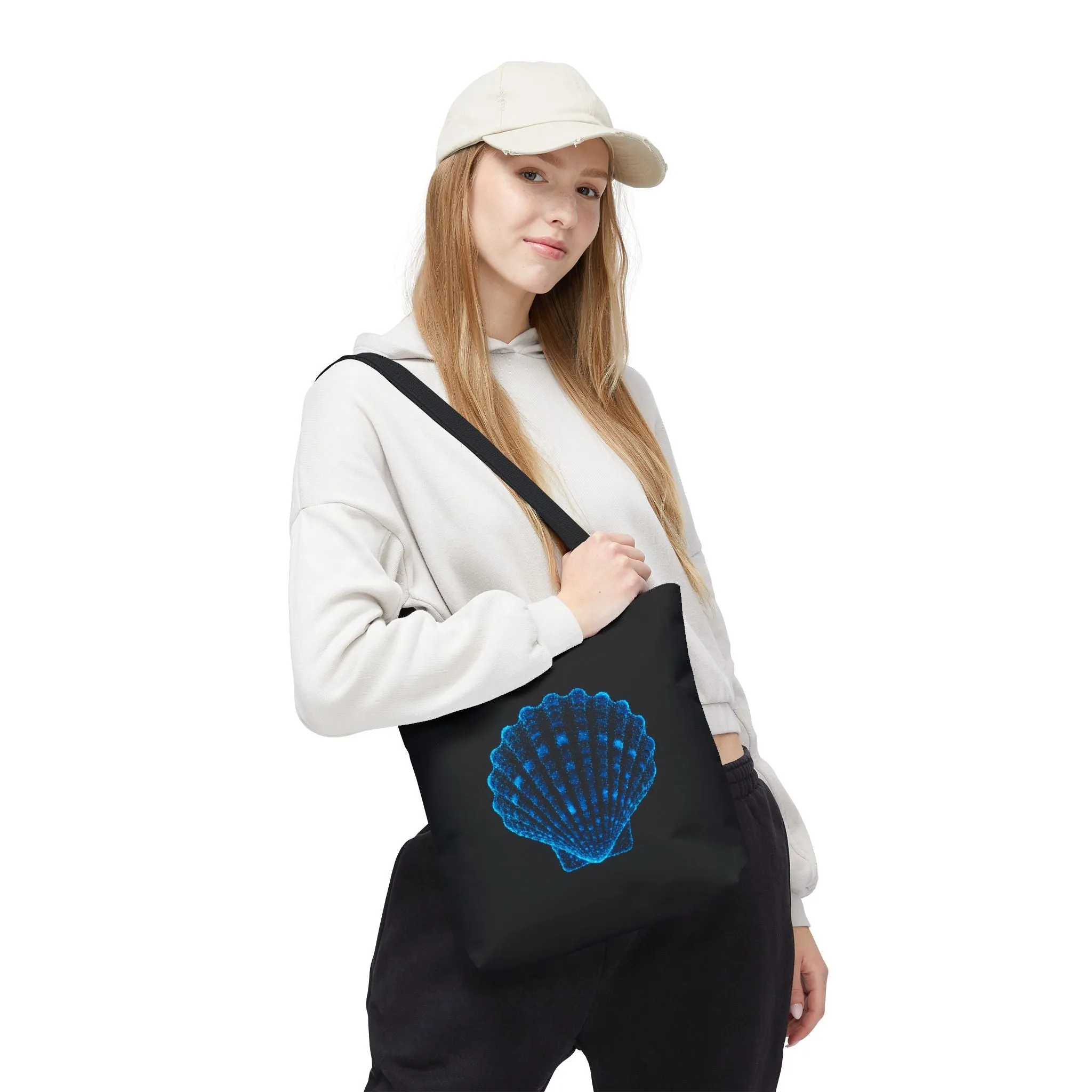 Ocean Blue Shell Tote Bag | Stylish Beach Essential | Eco-Friendly Shopping Bag