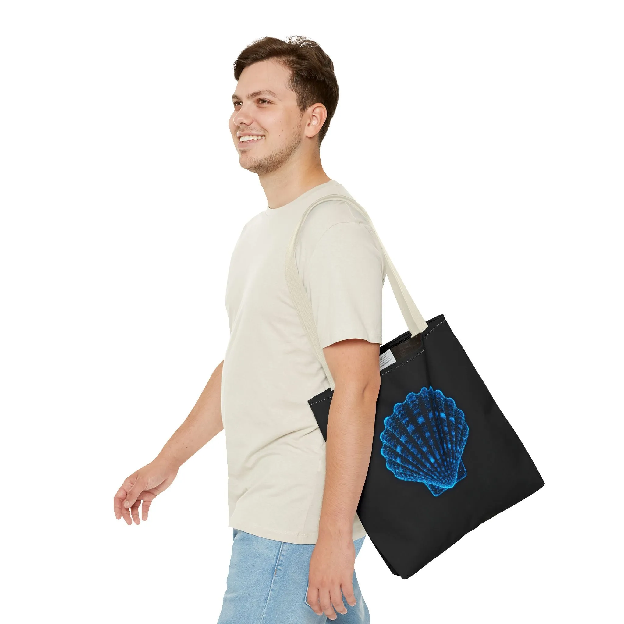 Ocean Blue Shell Tote Bag | Stylish Beach Essential | Eco-Friendly Shopping Bag