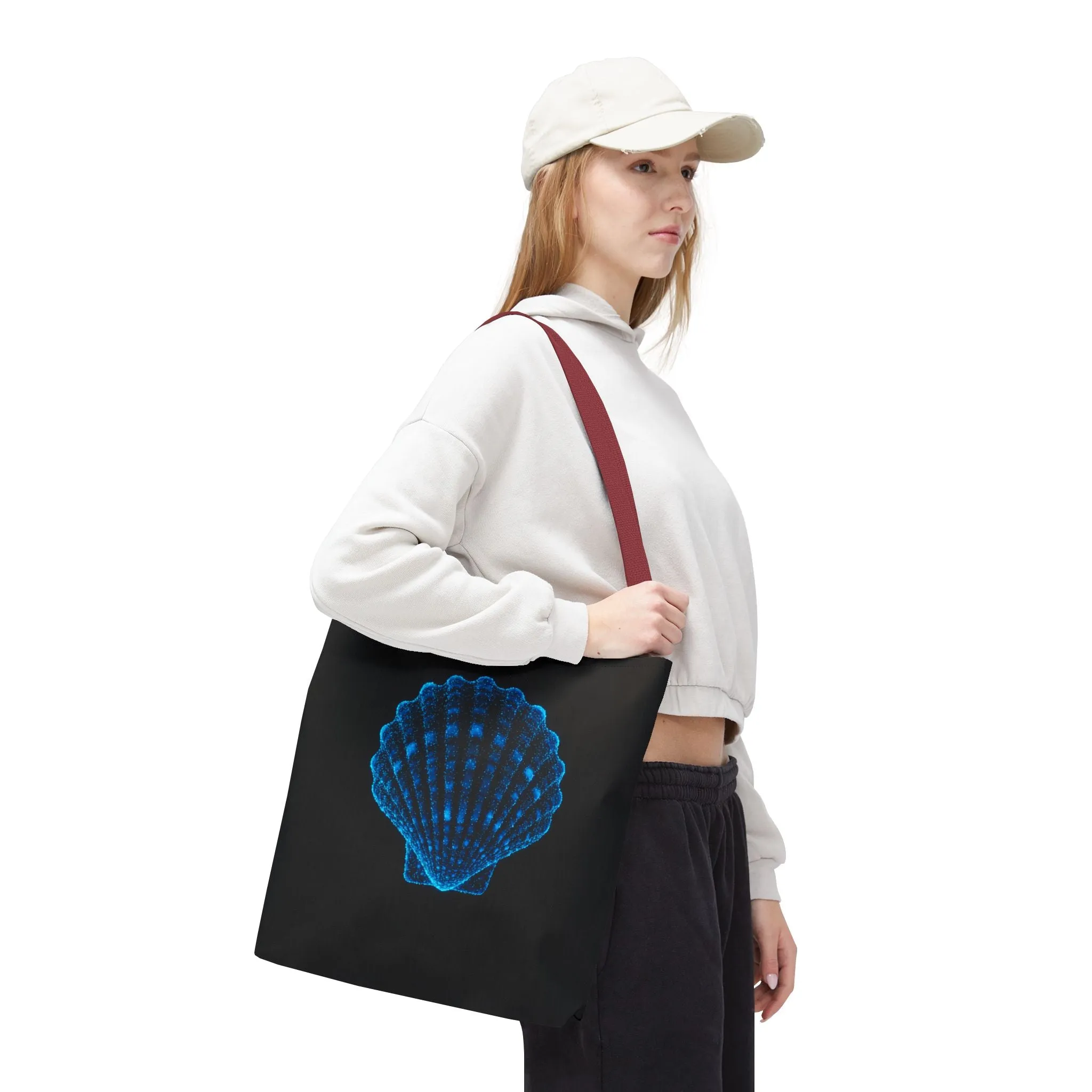 Ocean Blue Shell Tote Bag | Stylish Beach Essential | Eco-Friendly Shopping Bag