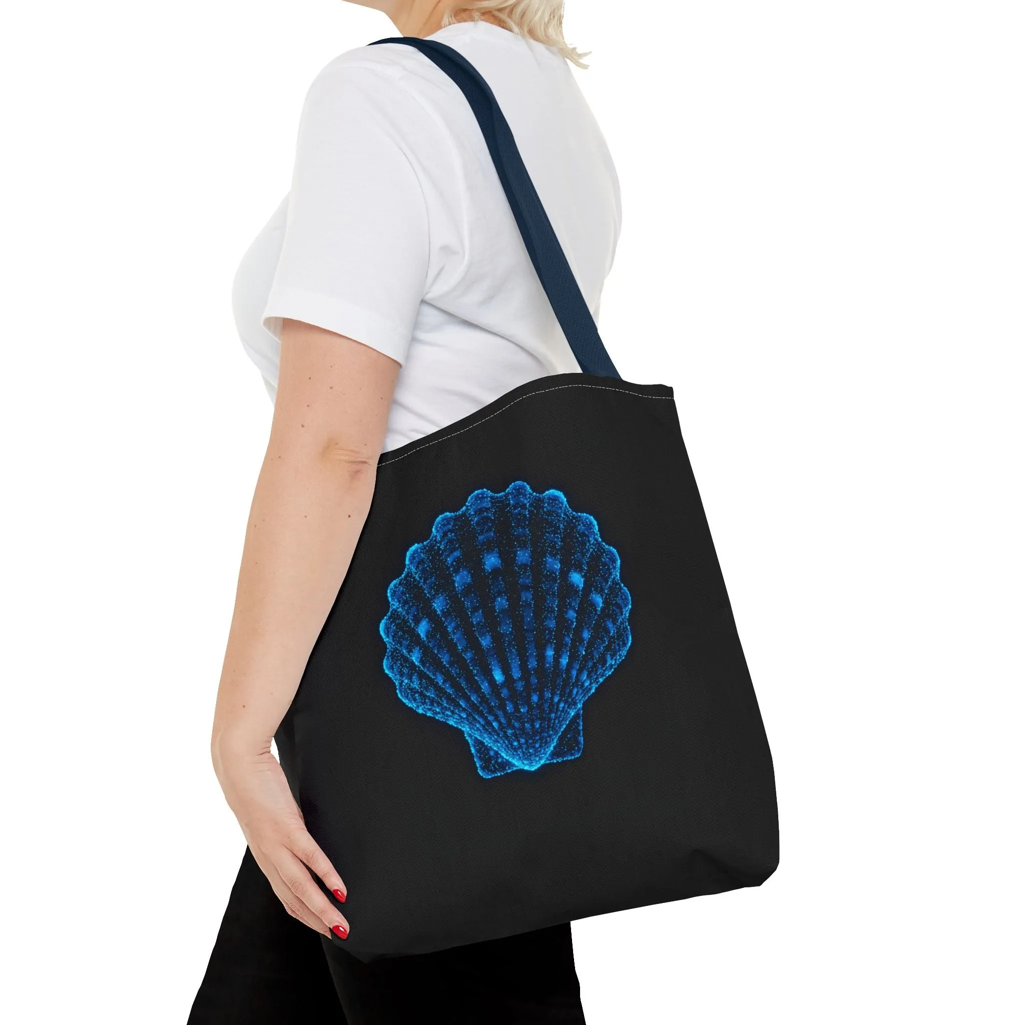 Ocean Blue Shell Tote Bag | Stylish Beach Essential | Eco-Friendly Shopping Bag