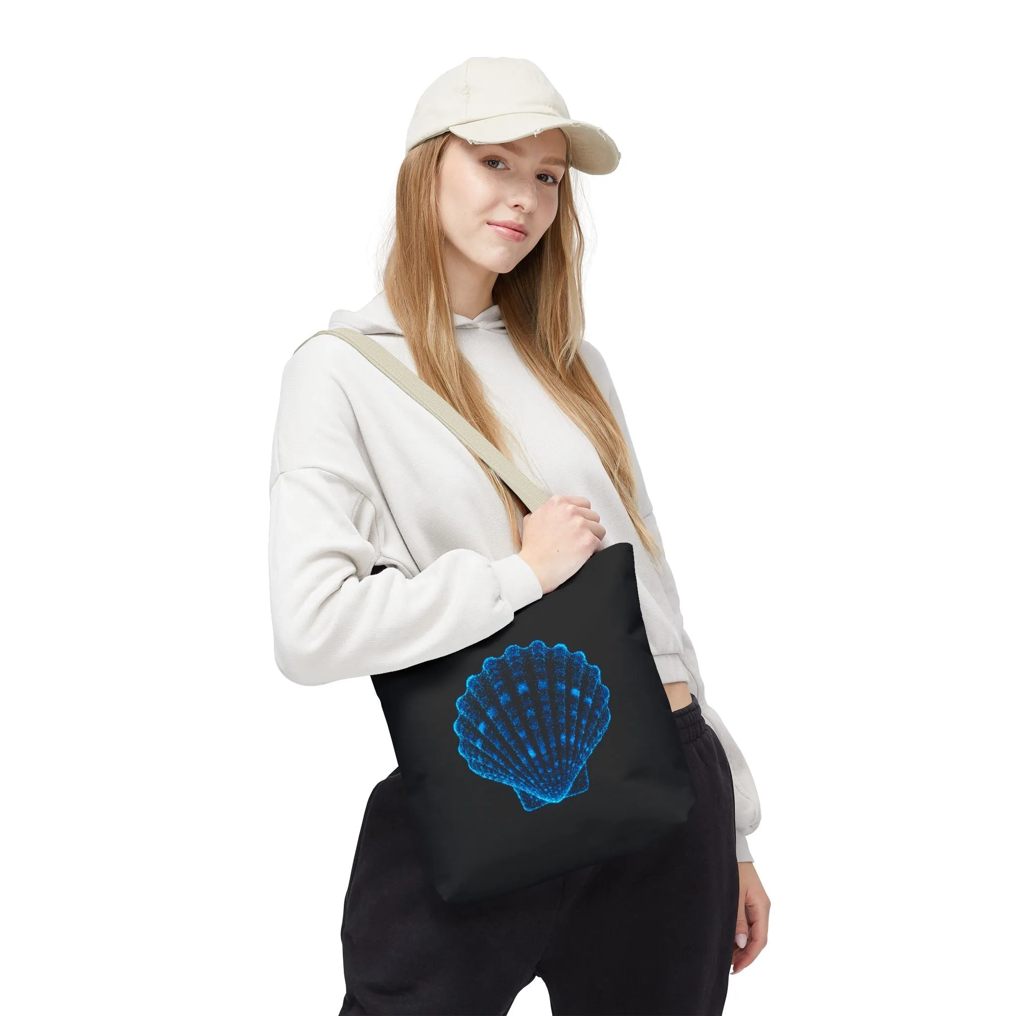 Ocean Blue Shell Tote Bag | Stylish Beach Essential | Eco-Friendly Shopping Bag