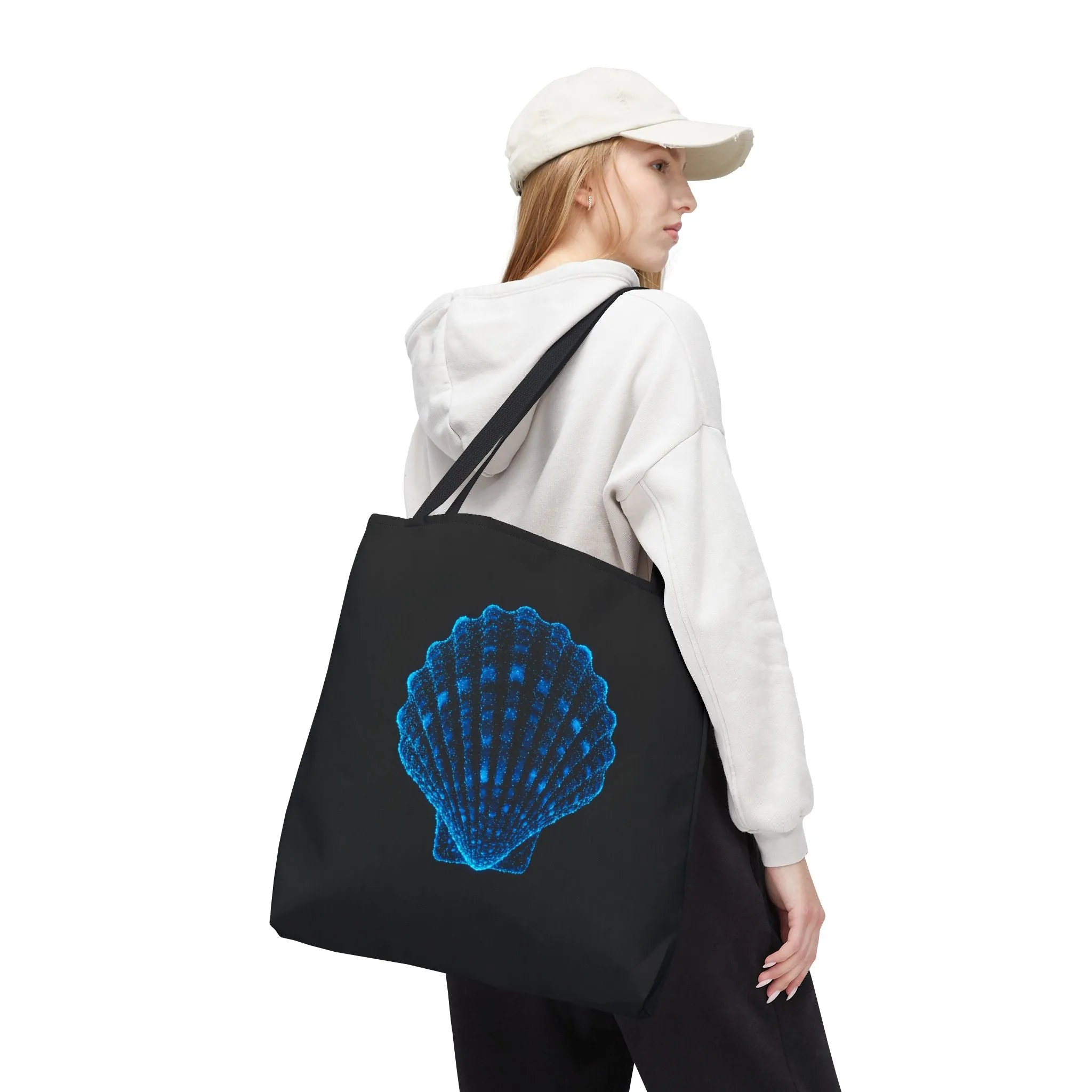 Ocean Blue Shell Tote Bag | Stylish Beach Essential | Eco-Friendly Shopping Bag