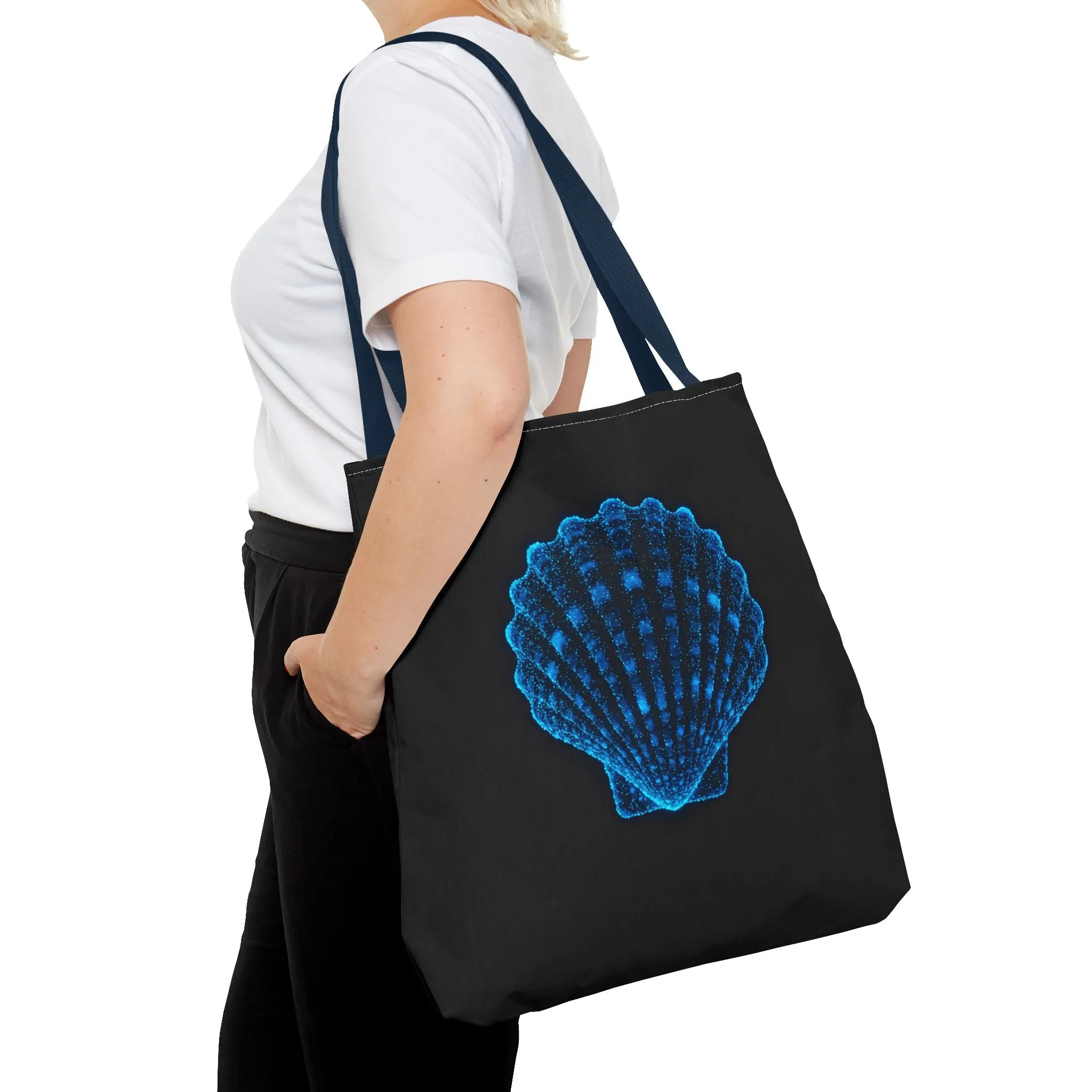 Ocean Blue Shell Tote Bag | Stylish Beach Essential | Eco-Friendly Shopping Bag