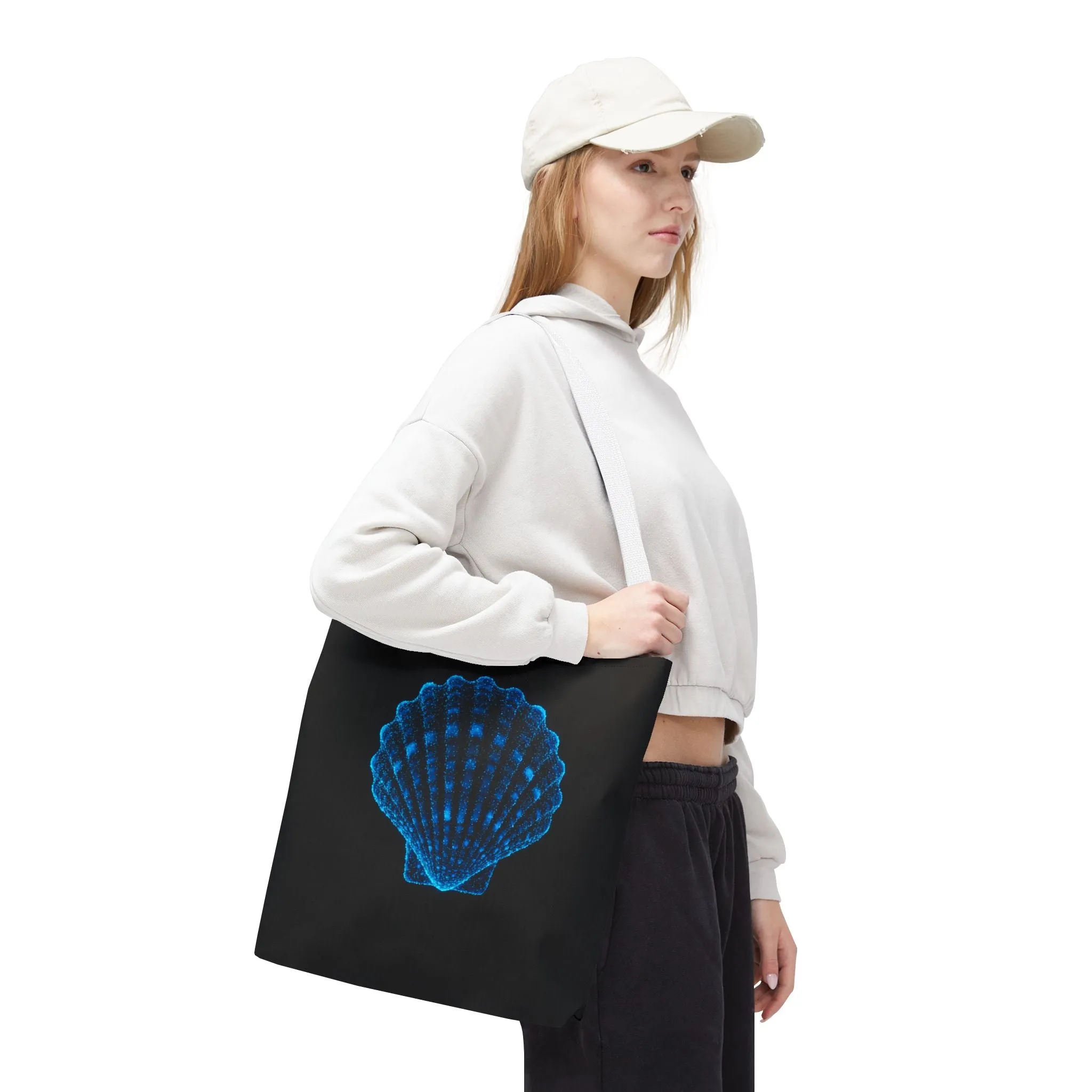 Ocean Blue Shell Tote Bag | Stylish Beach Essential | Eco-Friendly Shopping Bag