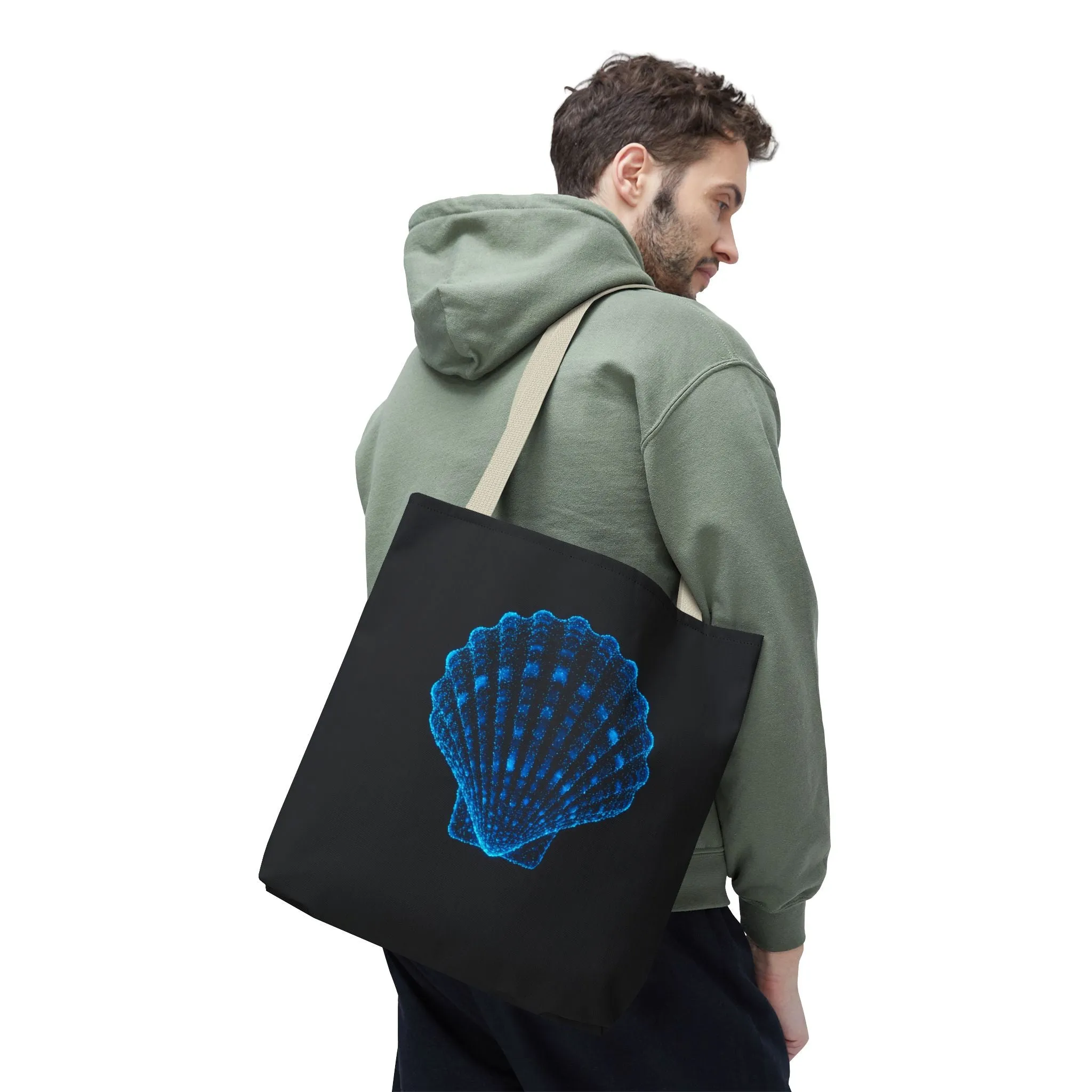 Ocean Blue Shell Tote Bag | Stylish Beach Essential | Eco-Friendly Shopping Bag