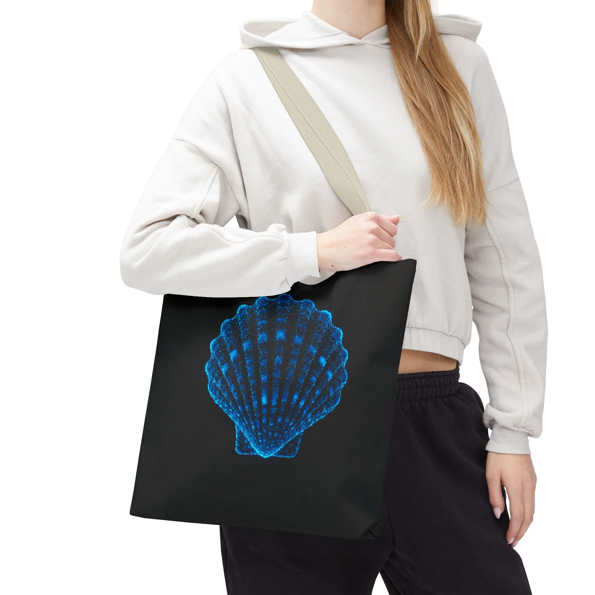Ocean Blue Shell Tote Bag | Stylish Beach Essential | Eco-Friendly Shopping Bag