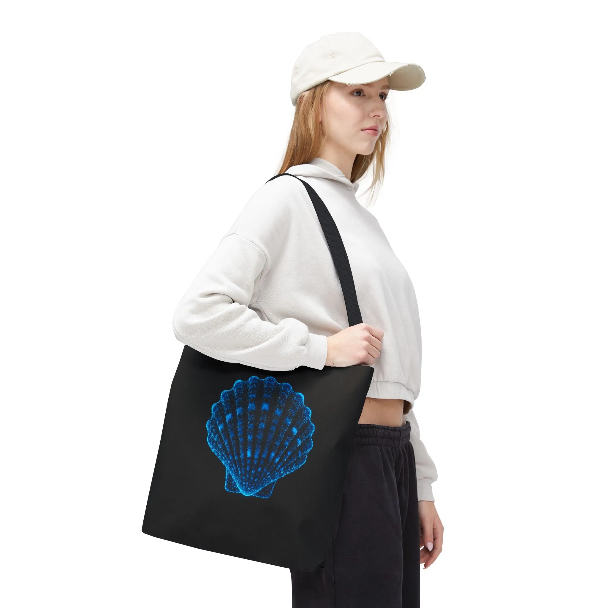 Ocean Blue Shell Tote Bag | Stylish Beach Essential | Eco-Friendly Shopping Bag