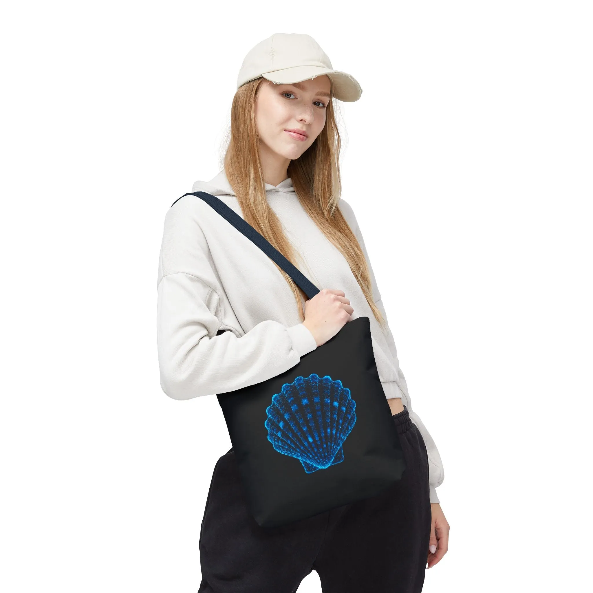 Ocean Blue Shell Tote Bag | Stylish Beach Essential | Eco-Friendly Shopping Bag