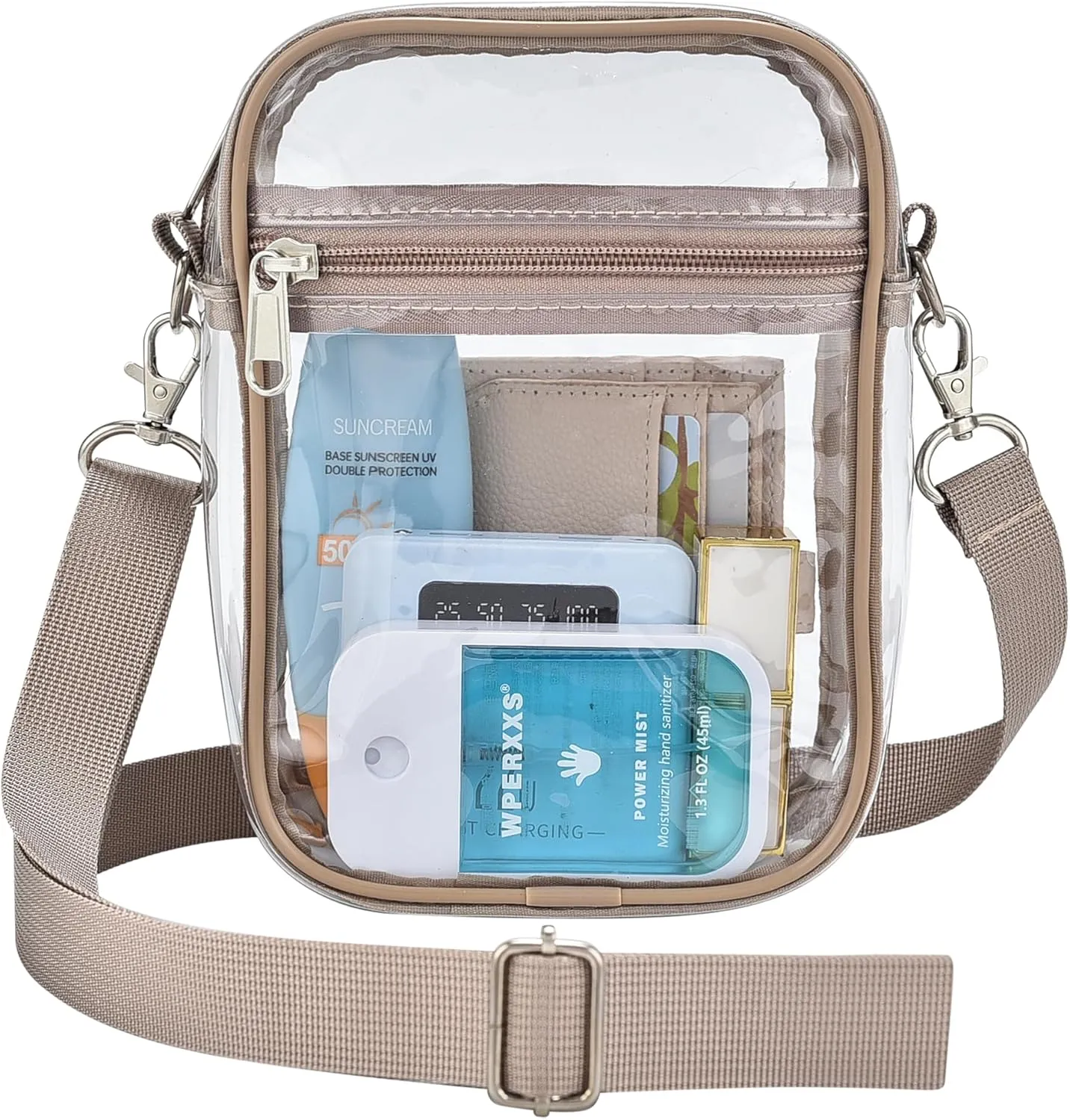 OrabenClear Messenger Bag Clear Bag Stadium Approved, Clear Purse Clear Crossbody Bag for Work, Workout, Sports
