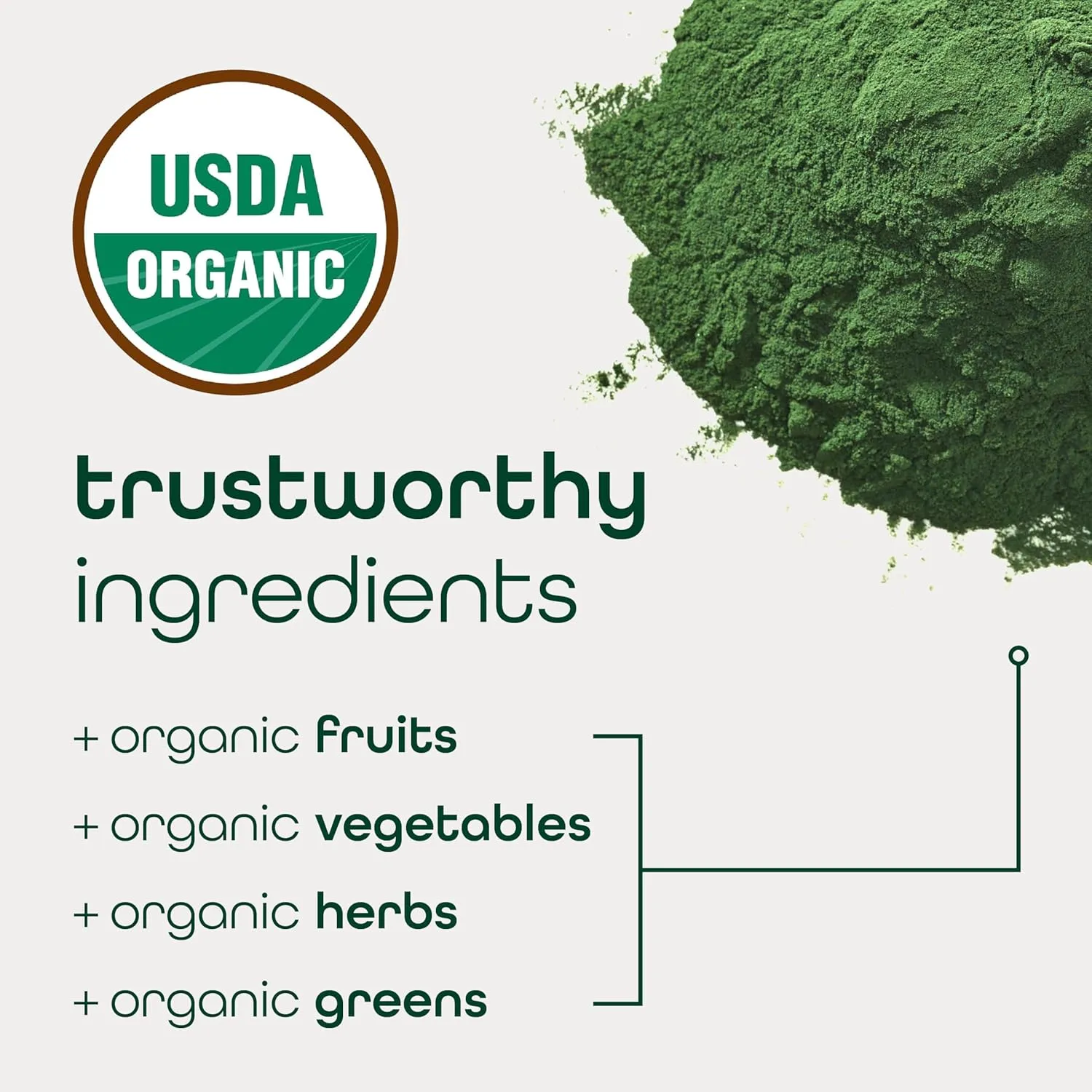 Organic Super Greens Powder, 70  Superfoods, 0 Sugar, 3G Fiber, Spirulina, Chlorella, Antioxidants, Prebiotics/Probiotics, Digestive Enzymes, Mixed Berry, 30 Drink Mix Packets