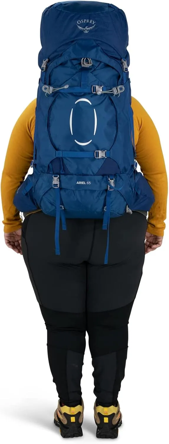 Osprey Ariel 65L Women's Backpacking Backpack, Black, WXS/S, Extended Fit