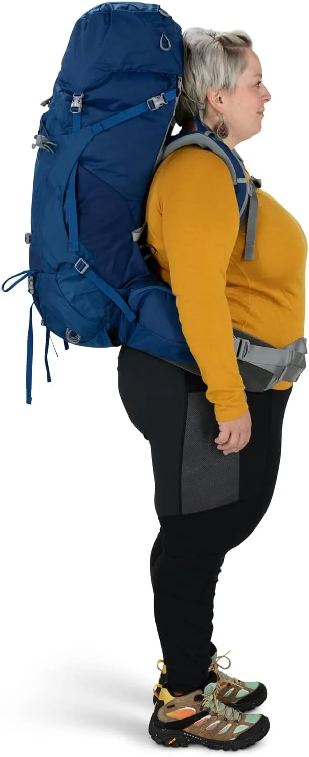 Osprey Ariel 65L Women's Backpacking Backpack, Black, WXS/S, Extended Fit