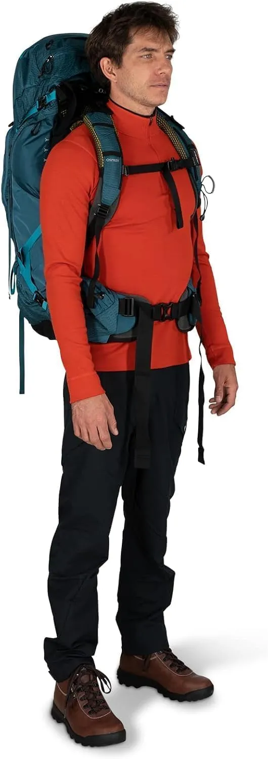 Osprey Atmos AG 65L Men's Backpacking Backpack, Black, S/M