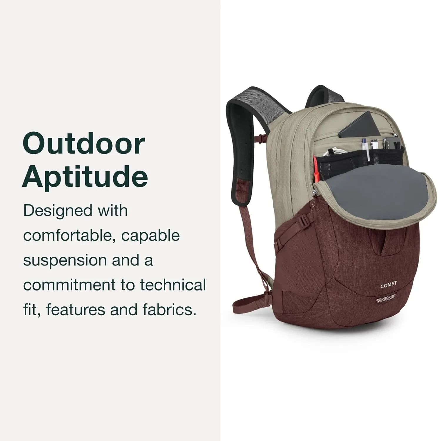 Osprey Comet Laptop Backpack, Tungsten/Soundwave Grey Heather