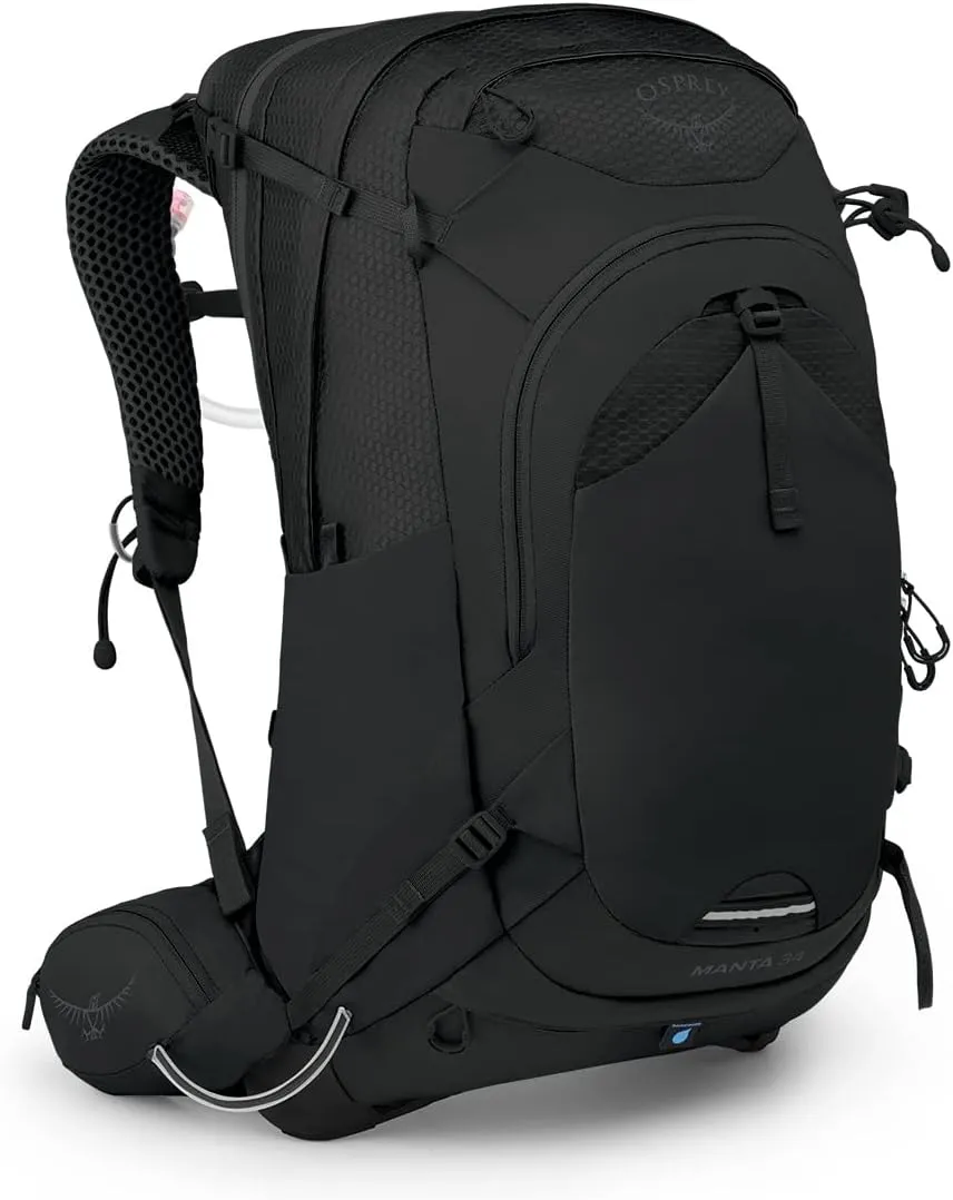 Osprey Manta 34L Men's Hiking Backpack with Hydraulics Reservoir, Black, One Size