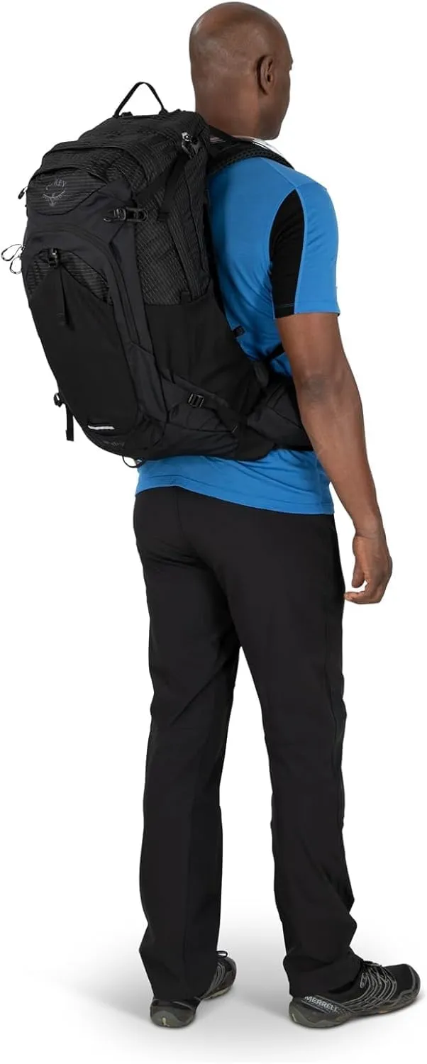 Osprey Manta 34L Men's Hiking Backpack with Hydraulics Reservoir, Black, One Size