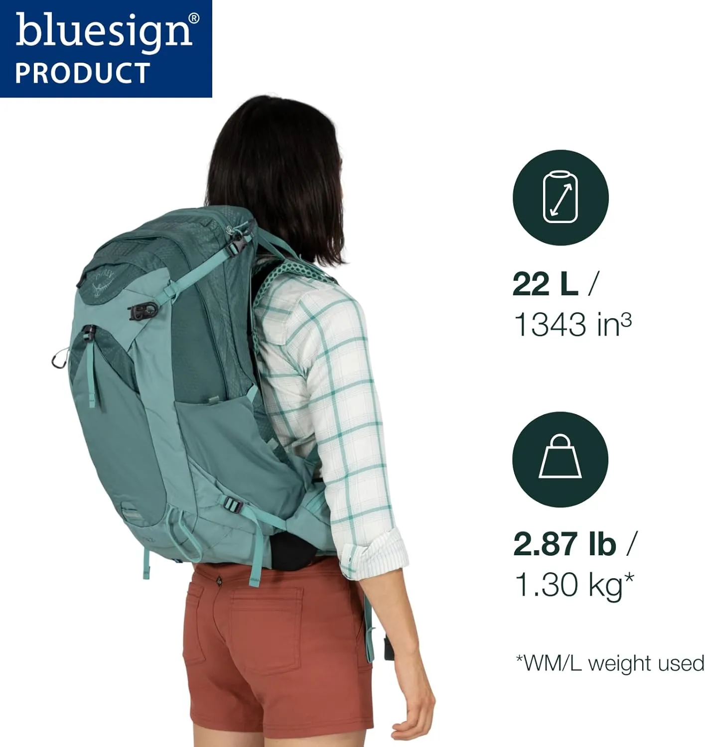 Osprey Mira 22L Women's Hiking Backpack with Hydraulics Reservoir, Anchor Blue