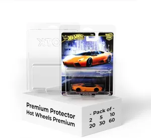 OTK Multipack Premium Protector Case for Hot Wheels Premium Car Collection, Protective Clamshell Cover, Plastic Card Storage, Plastic Clear Cage, OneTheKing (Pack of 10)