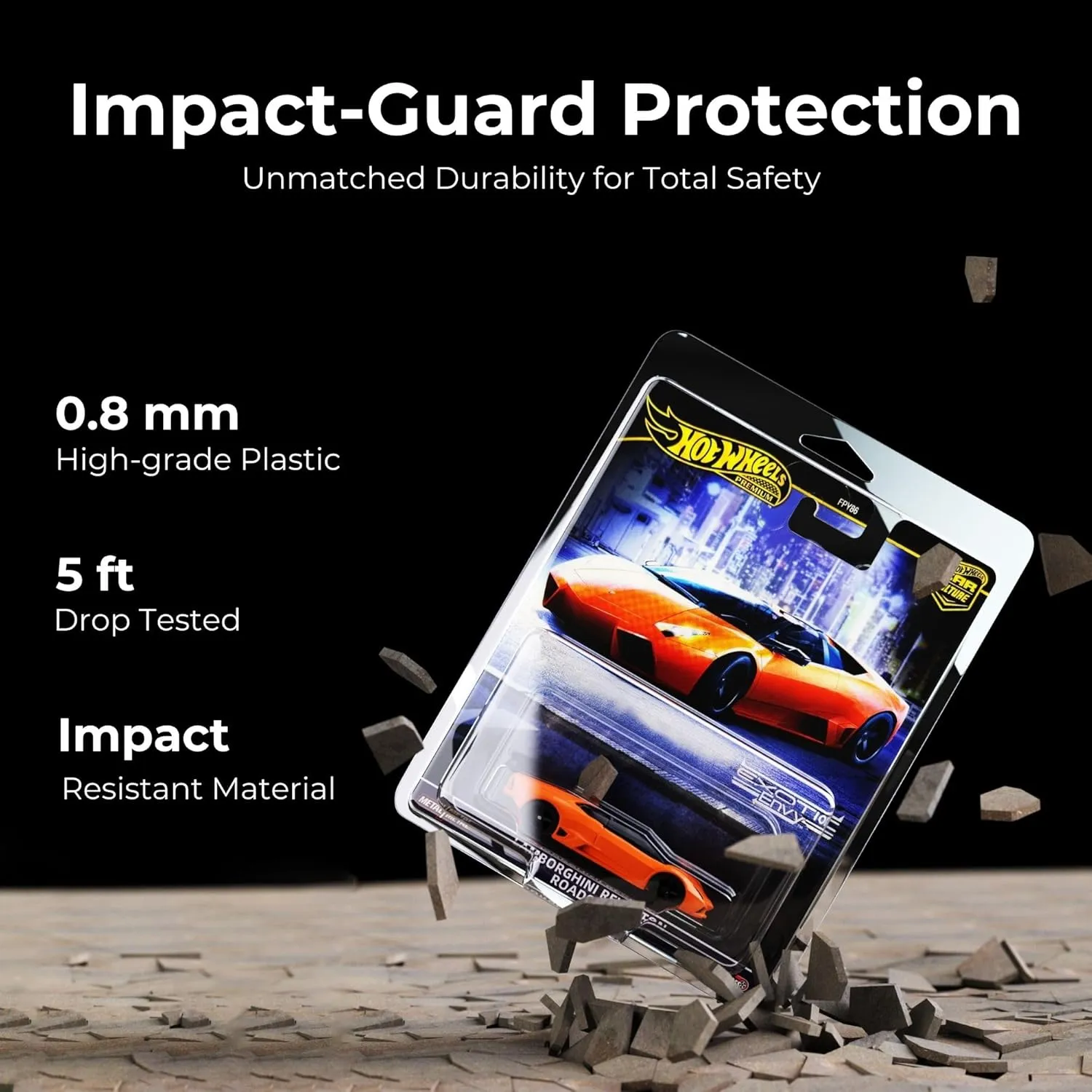 OTK Multipack Premium Protector Case for Hot Wheels Premium Car Collection, Protective Clamshell Cover, Plastic Card Storage, Plastic Clear Cage, OneTheKing (Pack of 10)