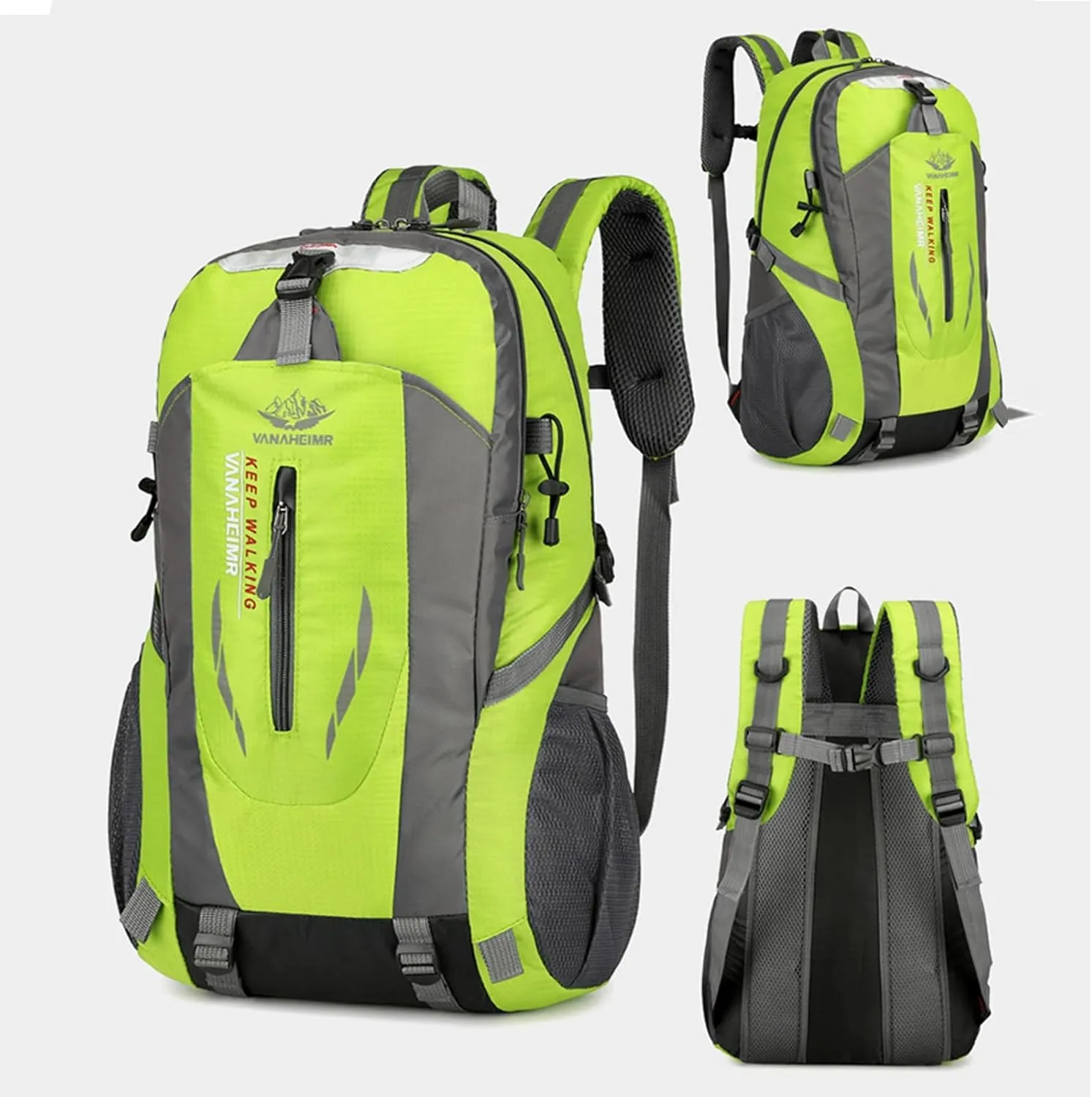 Outdoor backpack, camping mountaineering bag, hiking waterproof, backpack, men's leisure travel sports backpack (Color : Green)