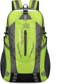 Outdoor backpack, camping mountaineering bag, hiking waterproof, backpack, men's leisure travel sports backpack (Color : Green)
