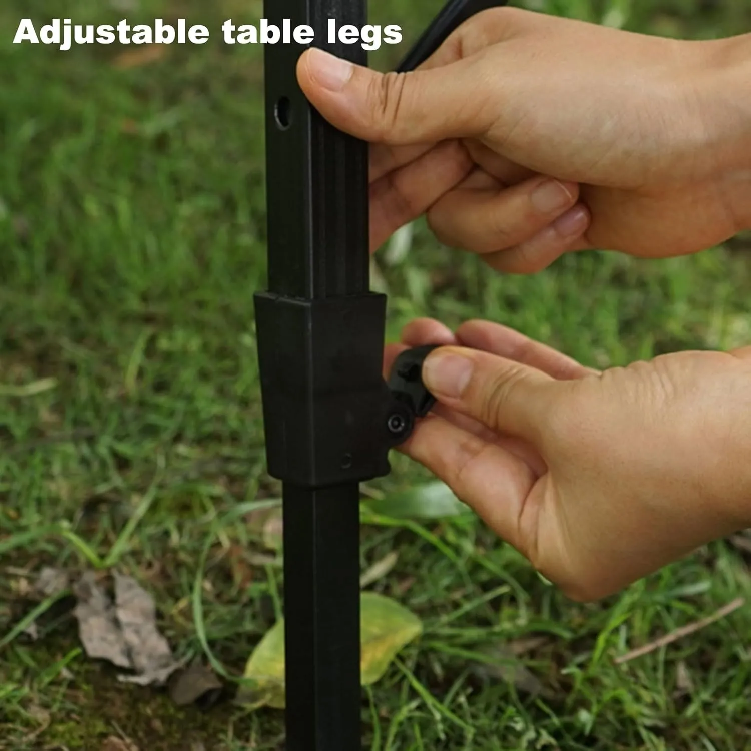 Outdoor Folding Table Camping Aluminum Folding Table, Folding Camping Table Portable with Stainless Steel Tabletop Stove Adjustable Height for Picnic Camping(Yellow)