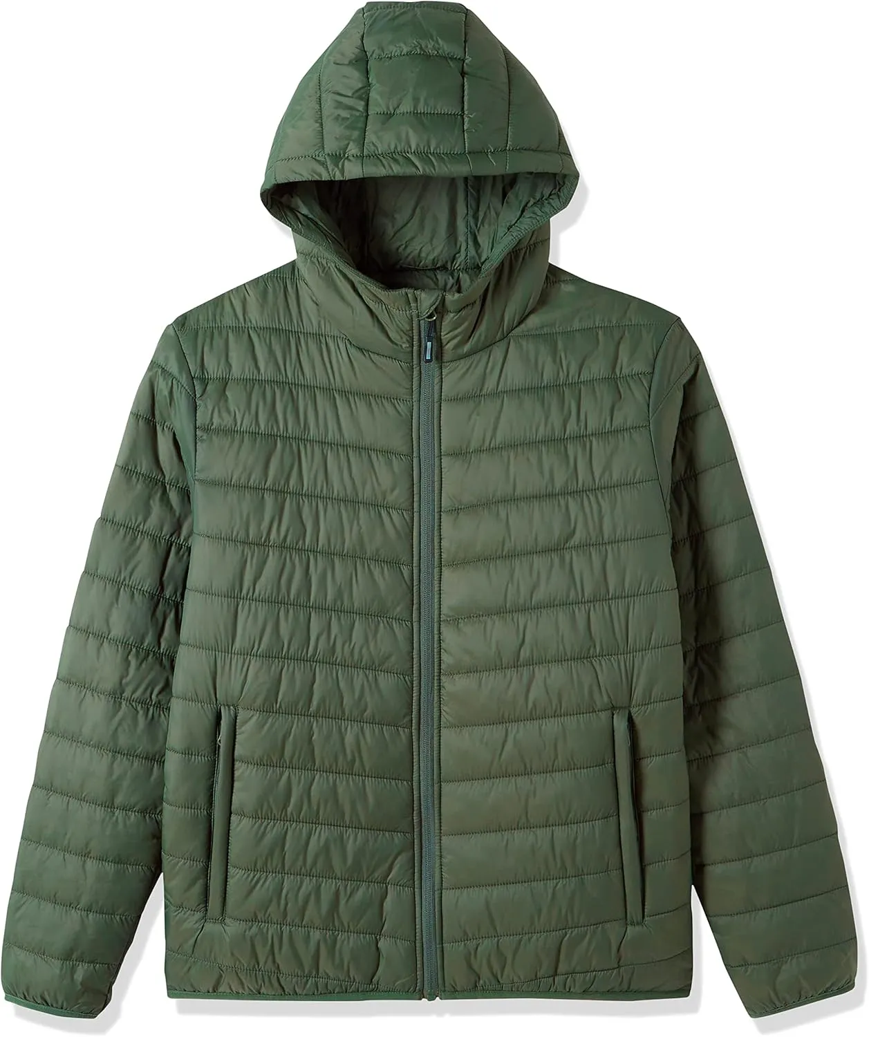 Outdoor Ventures Men's Lightweight Packable Hooded Puffer Jacket Insulated Winter Coat for Snow Ski Traveling